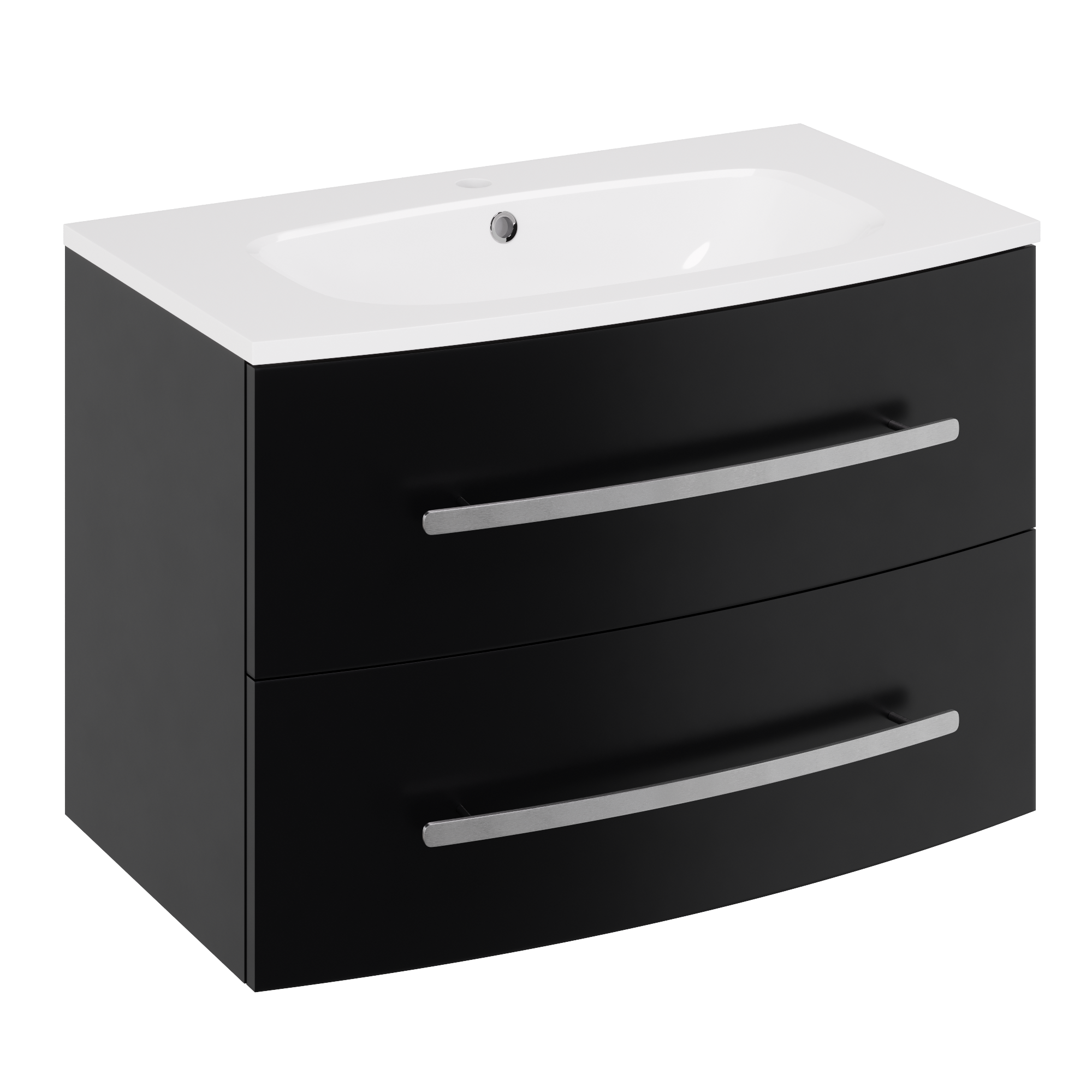Meuble sous-vasque 2t l.80 x H.53.7 x P.47.5 cm noir mat Perla - 8