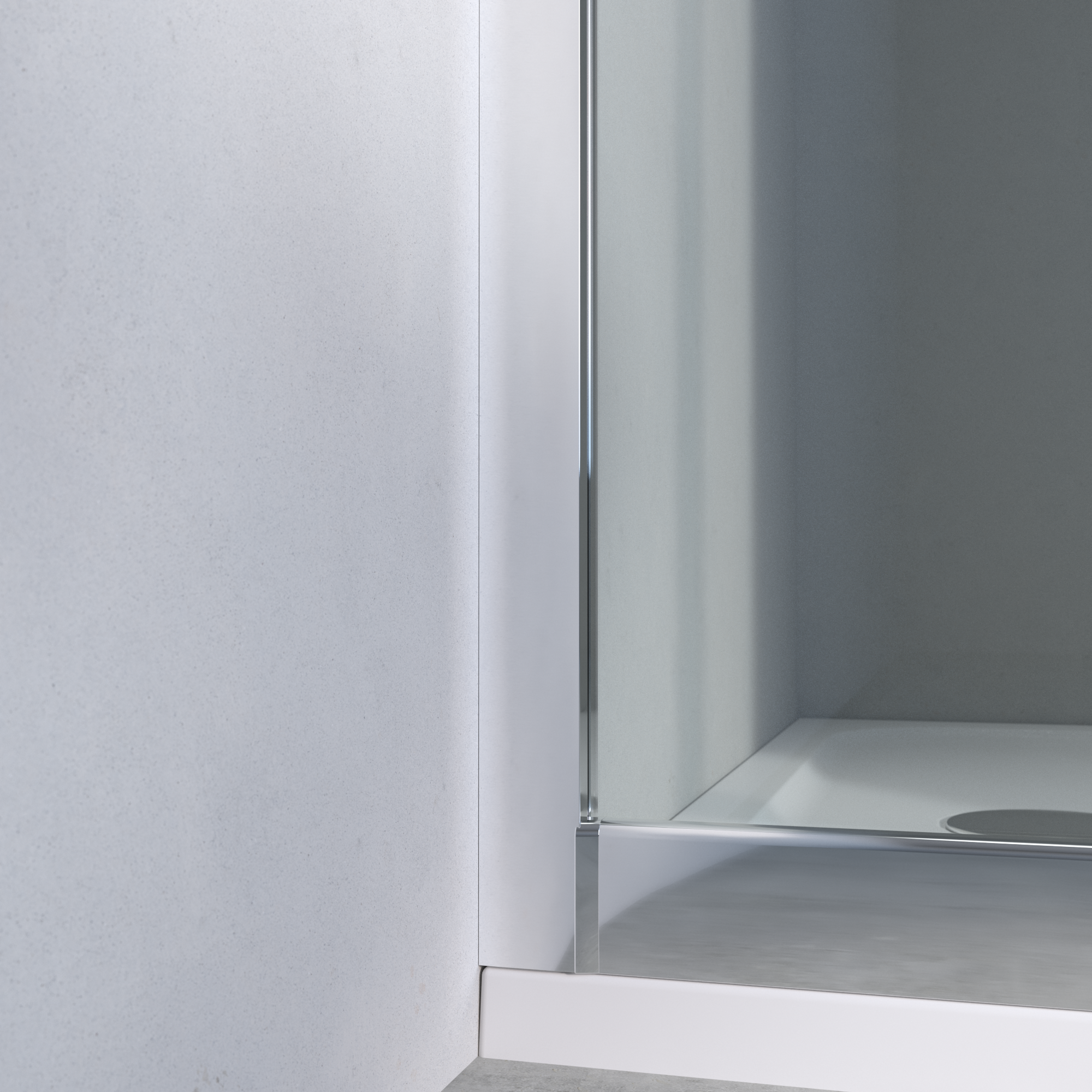 Paroi latérale verre sérigraphié, l.90 x H.190 cm,chromé, Easy - 5