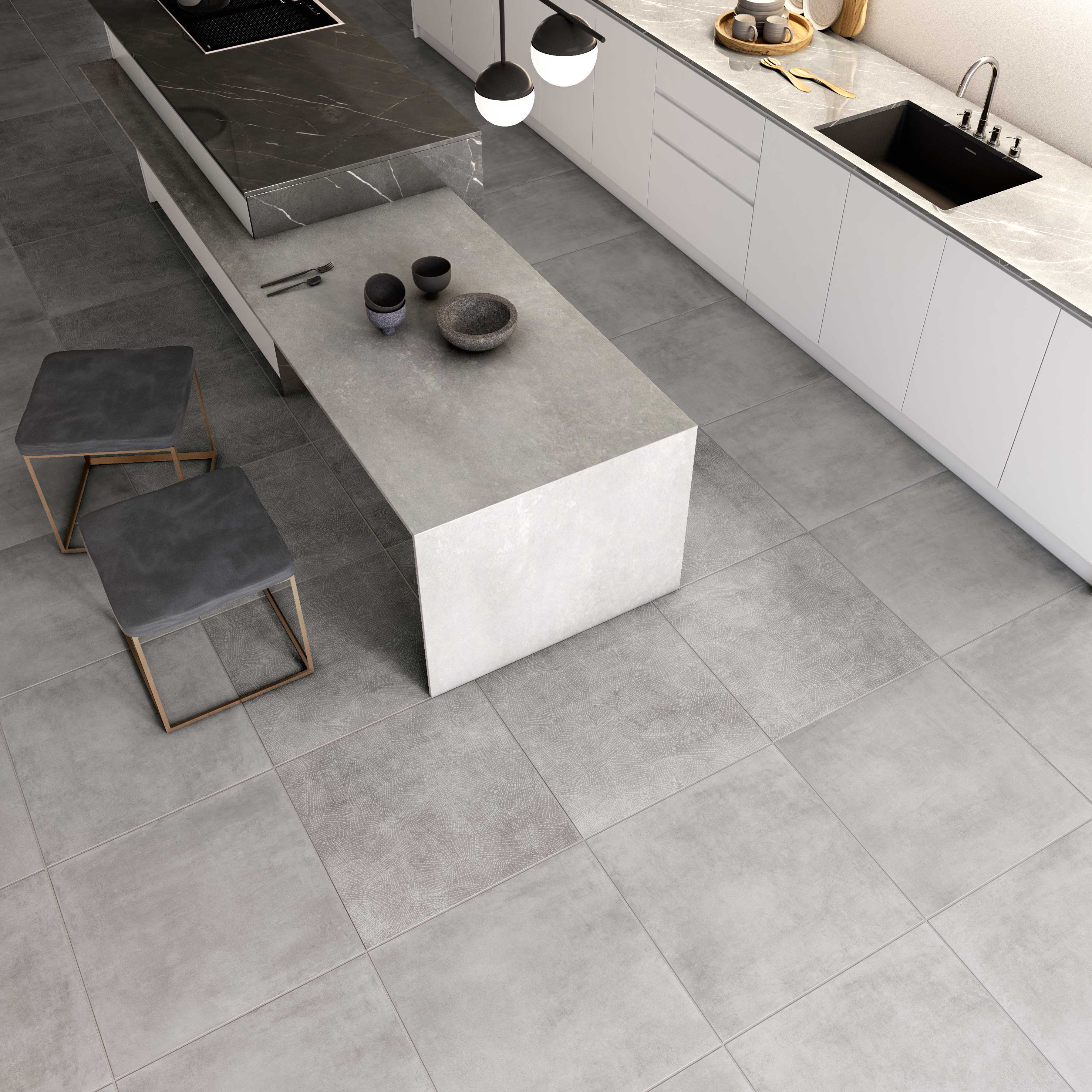 Carrelage sol intérieur / mur intérieur effet béton gris Connect l.60.9 ...