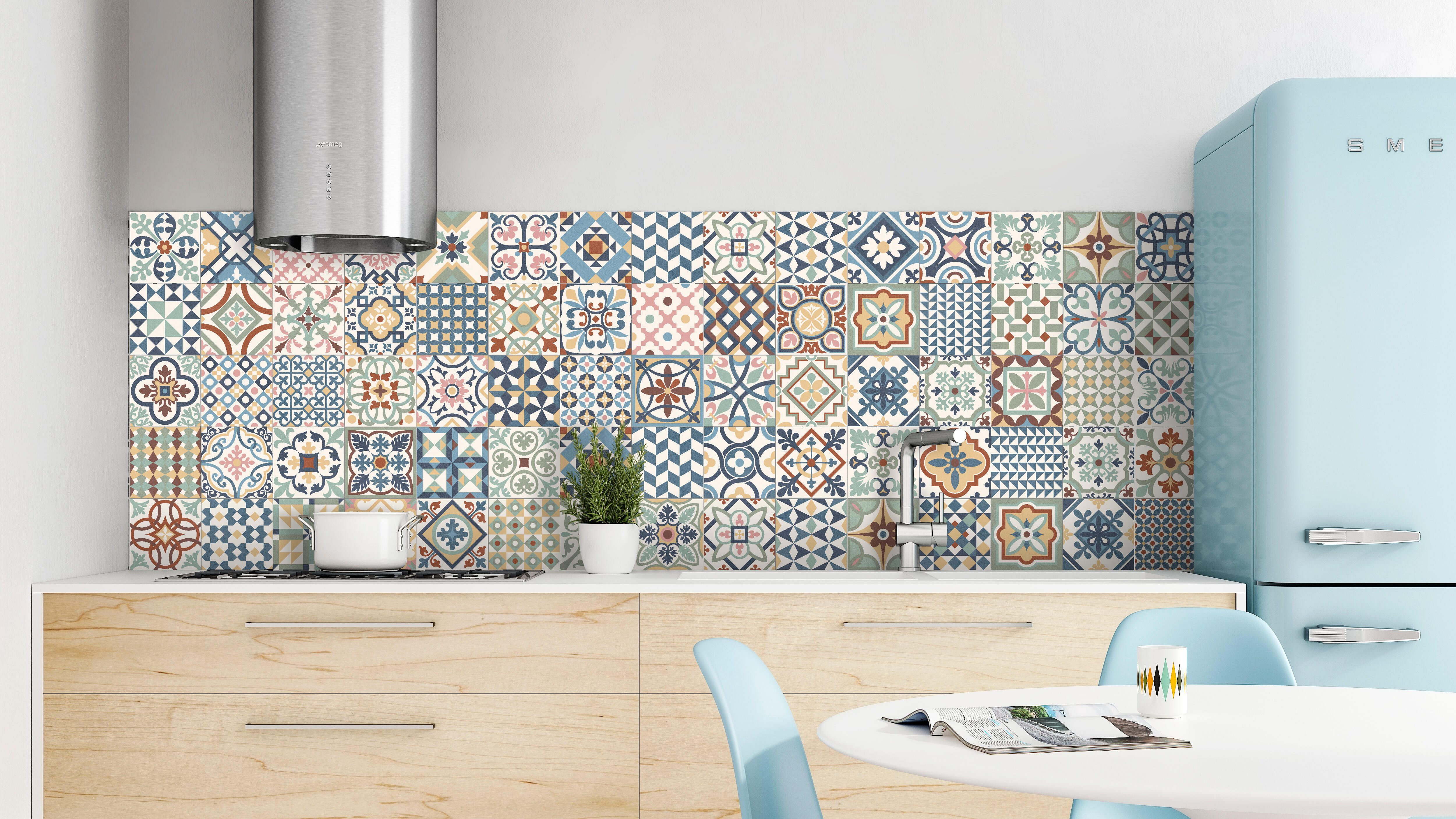 Carrelage sol / mur effet patchwork multicouleur Antan l.33.15 x L.33.15 cm - 6