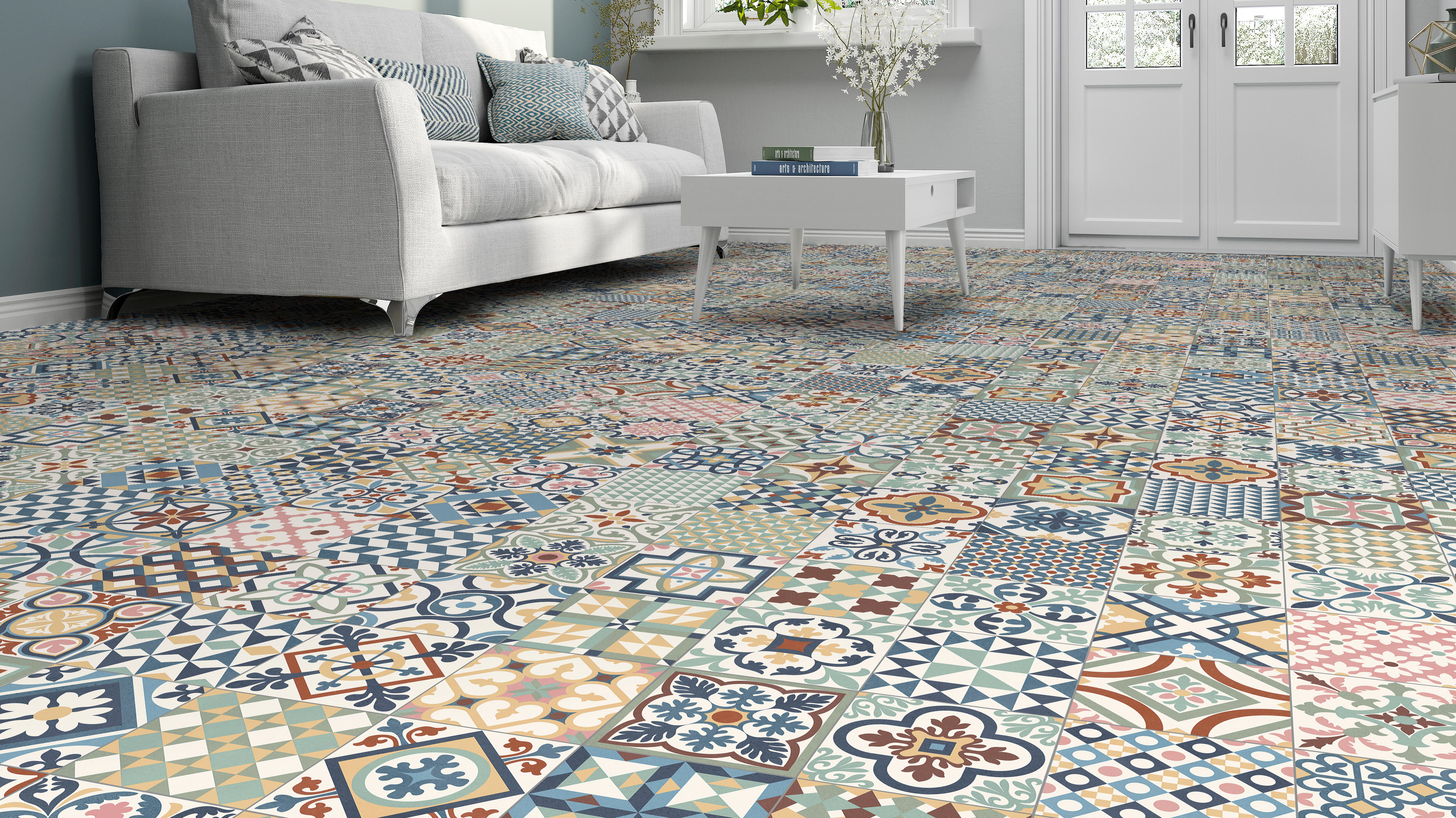 Carrelage sol / mur effet patchwork multicouleur Antan l.33.15 x L.33.15 cm - 7