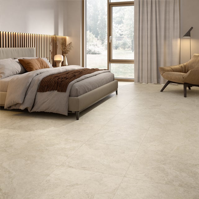 Carrelage sol / mur effet travertin beige clair Sweet l.60 x L.60 cm
