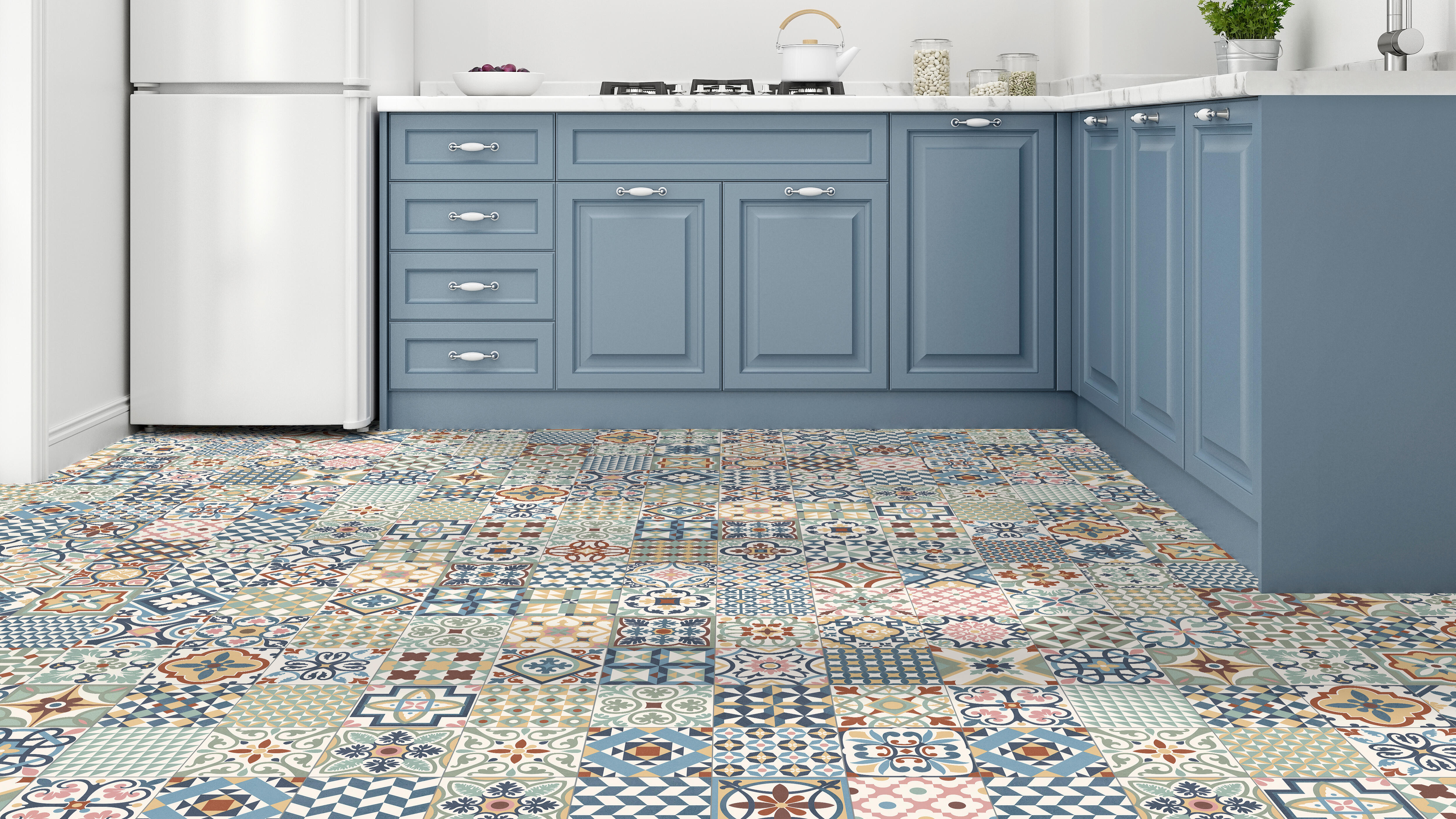 Carrelage sol / mur effet patchwork multicouleur Antan l.33.15 x L.33.15 cm - 3