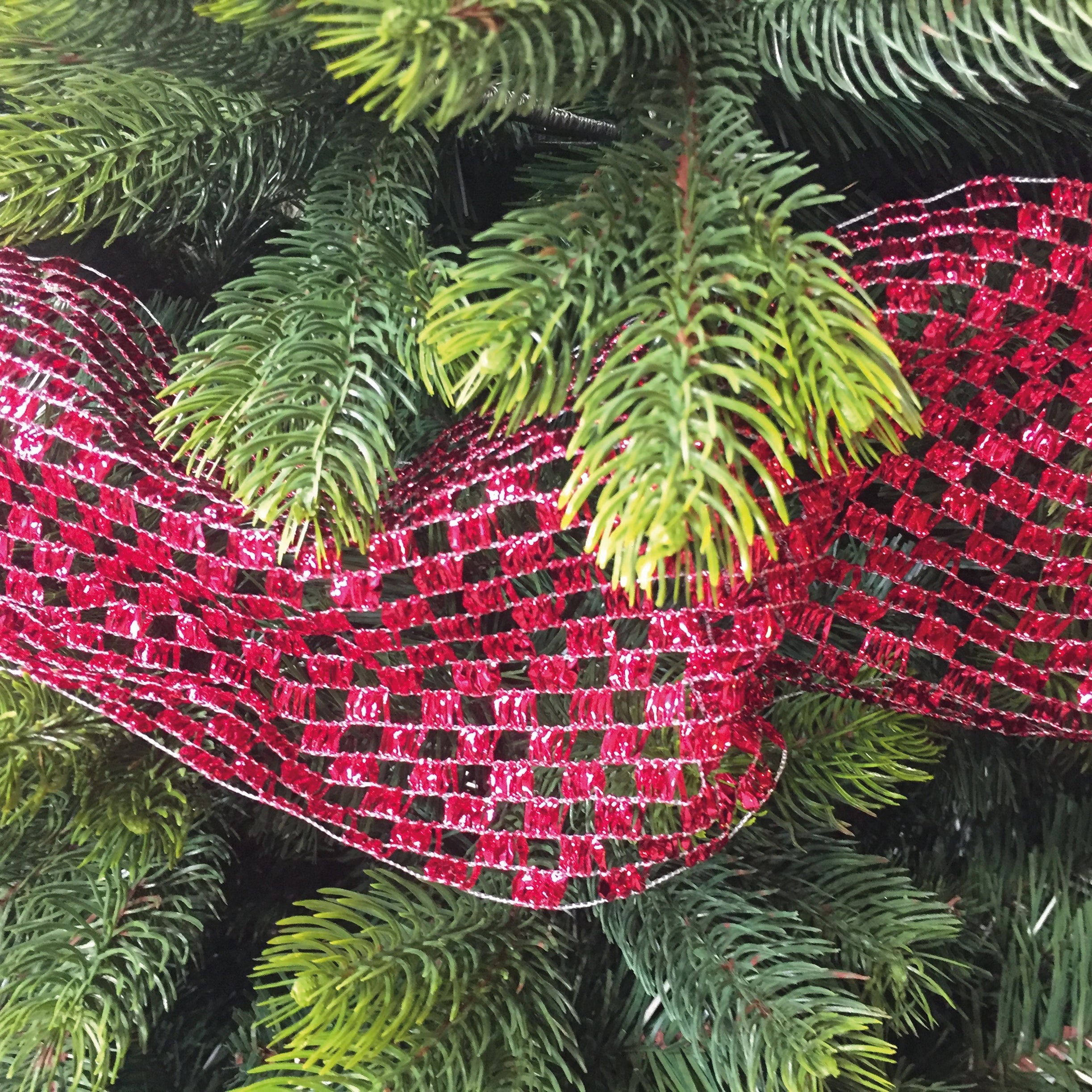 Tessuto natalizio rete rosso H 15 L 300 cm - 5