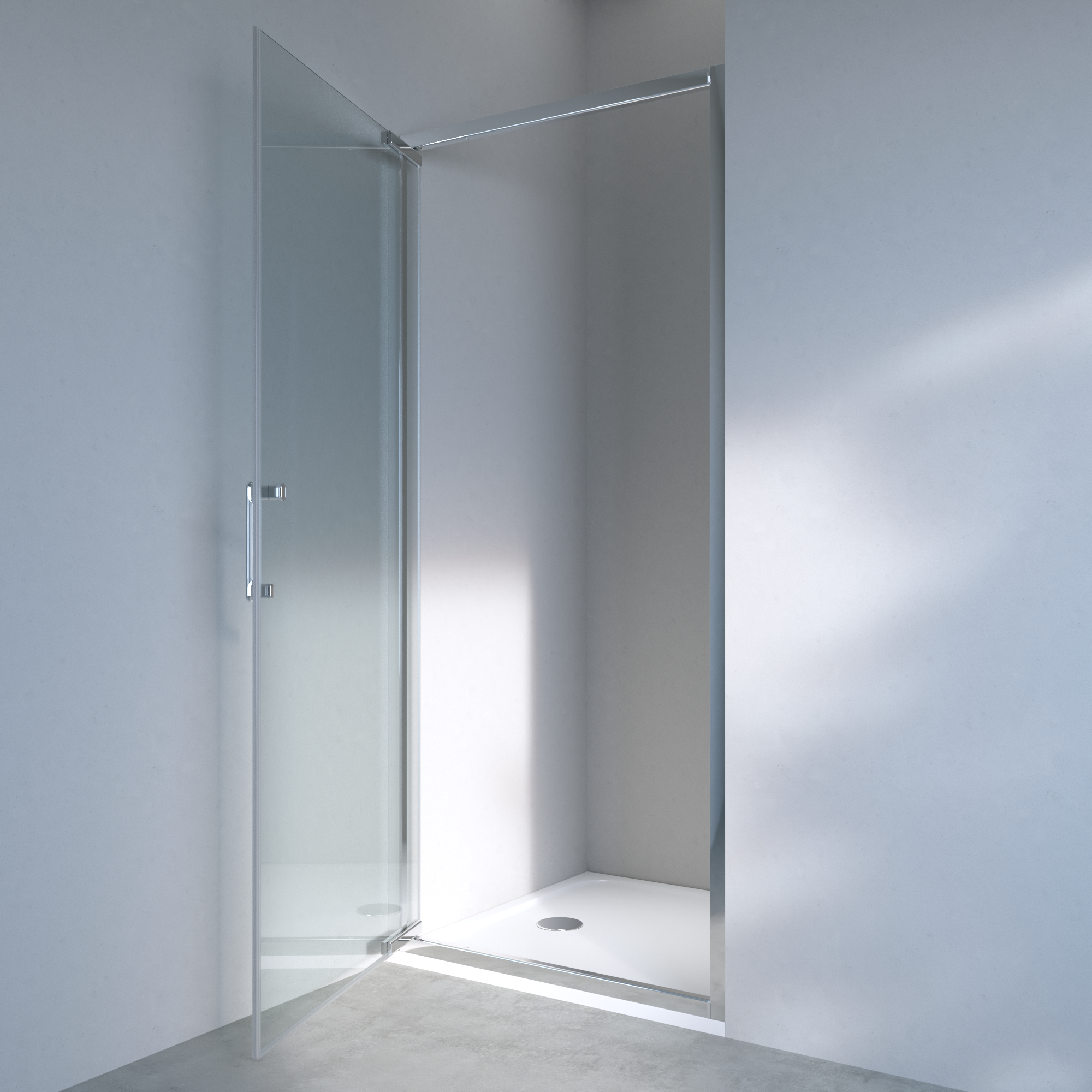 SENSEA Vetro per doccia ad apertura girevole Easy L 90 x H 190cm, Sp. 6 mm