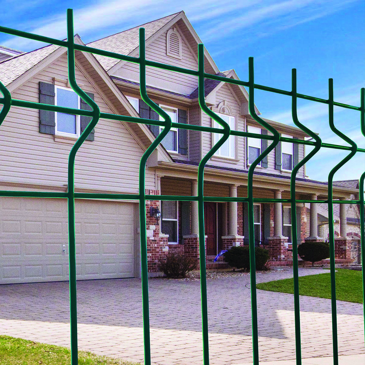 Pannello a rete rigida Classic in acciaio galvanizzato verde L 2 x H 1.72 m, maglia L55x200H mm - 2