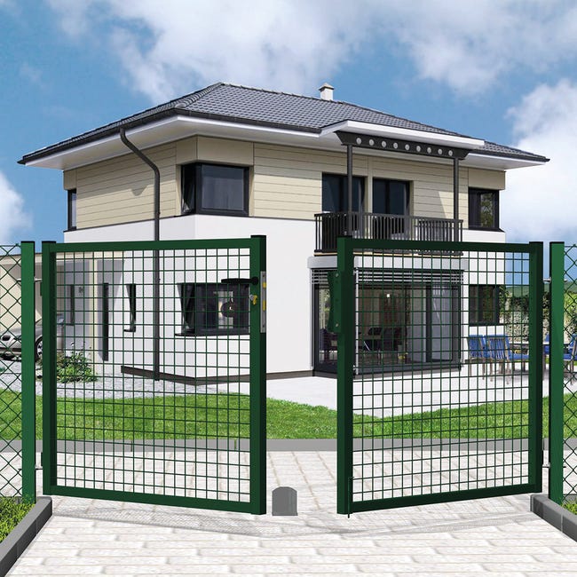 Cancello Doppio Per Giardino In Acciaio - 300x150 Cm, Antracite, Con Serratura, Per Esterno - Foto 5