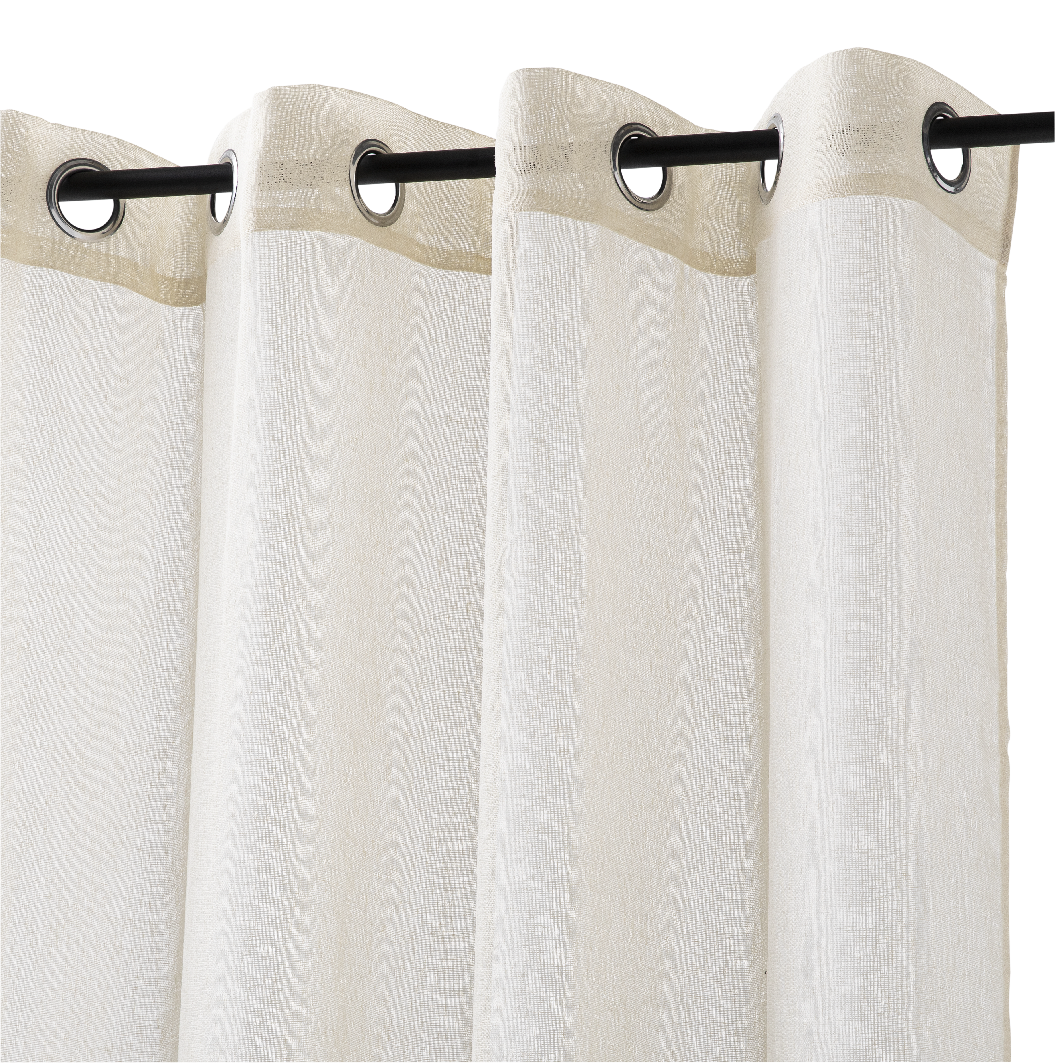 Visillo ollaos giani poliéster liso beige inspire de 140x280cm