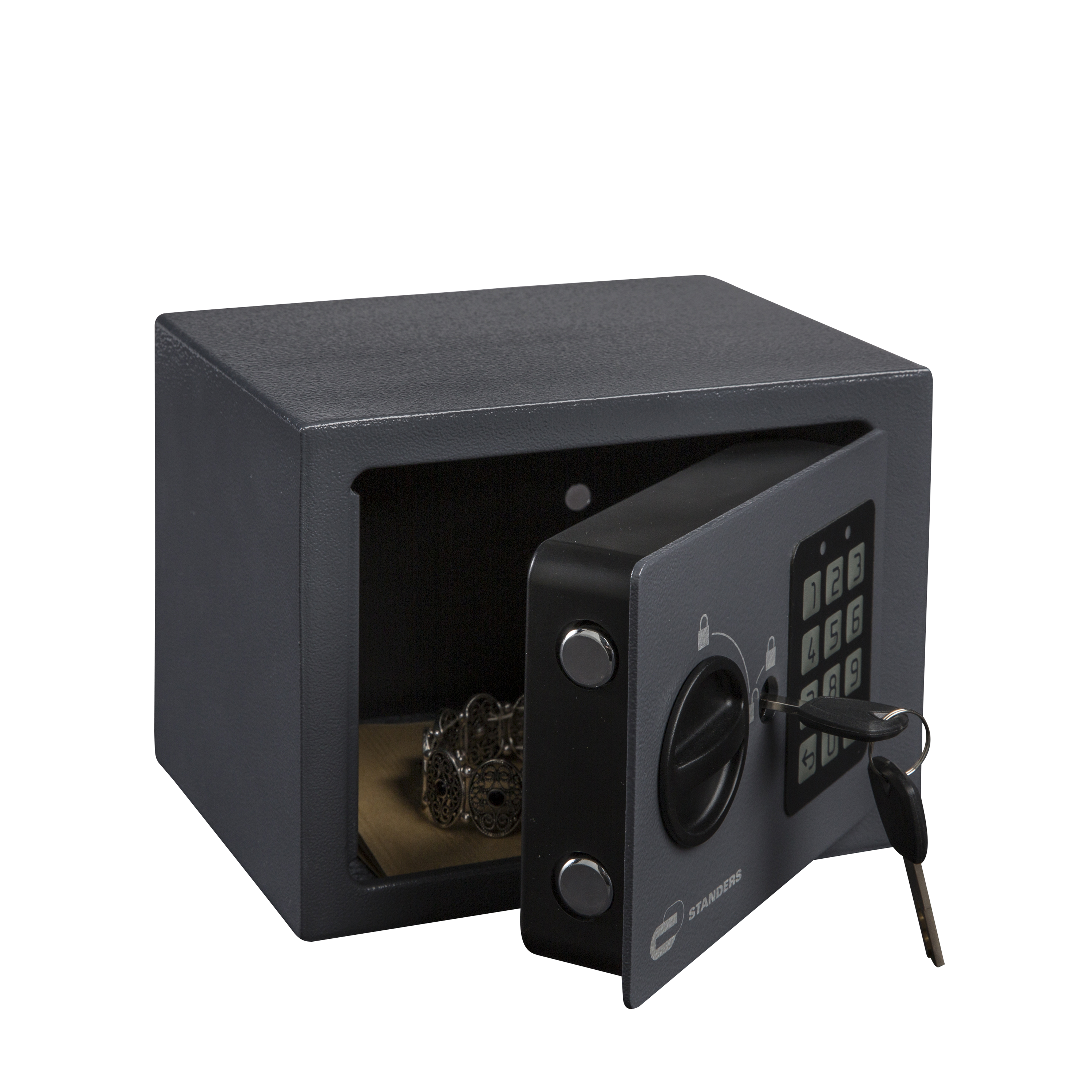 Coffre-fort à code STANDERS Sft-15enl1 H.15 x l.20 x P.15 cm, 4L - 5