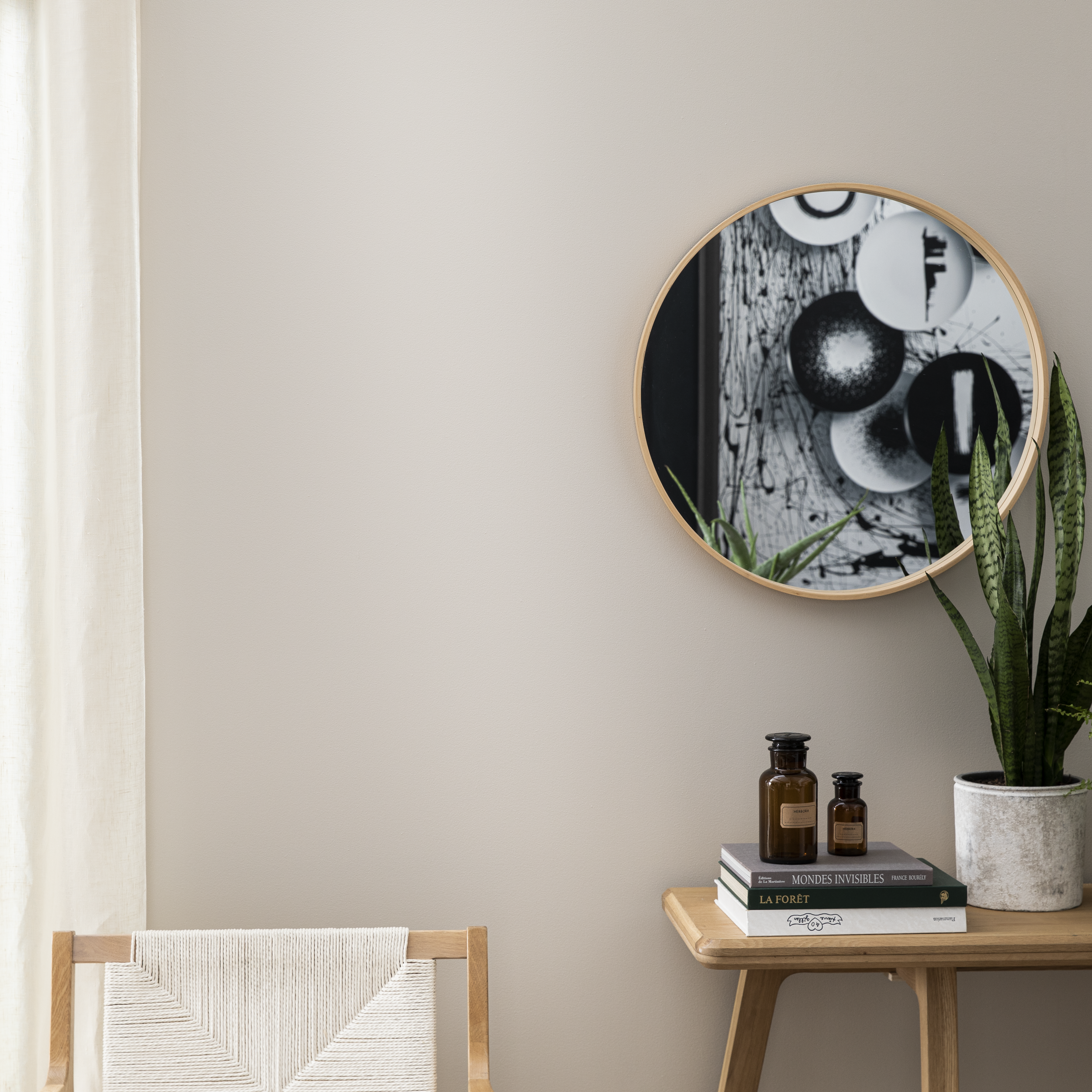 Miroir rond bois naturel Nordik INSPIRE diam.62 cm - 2