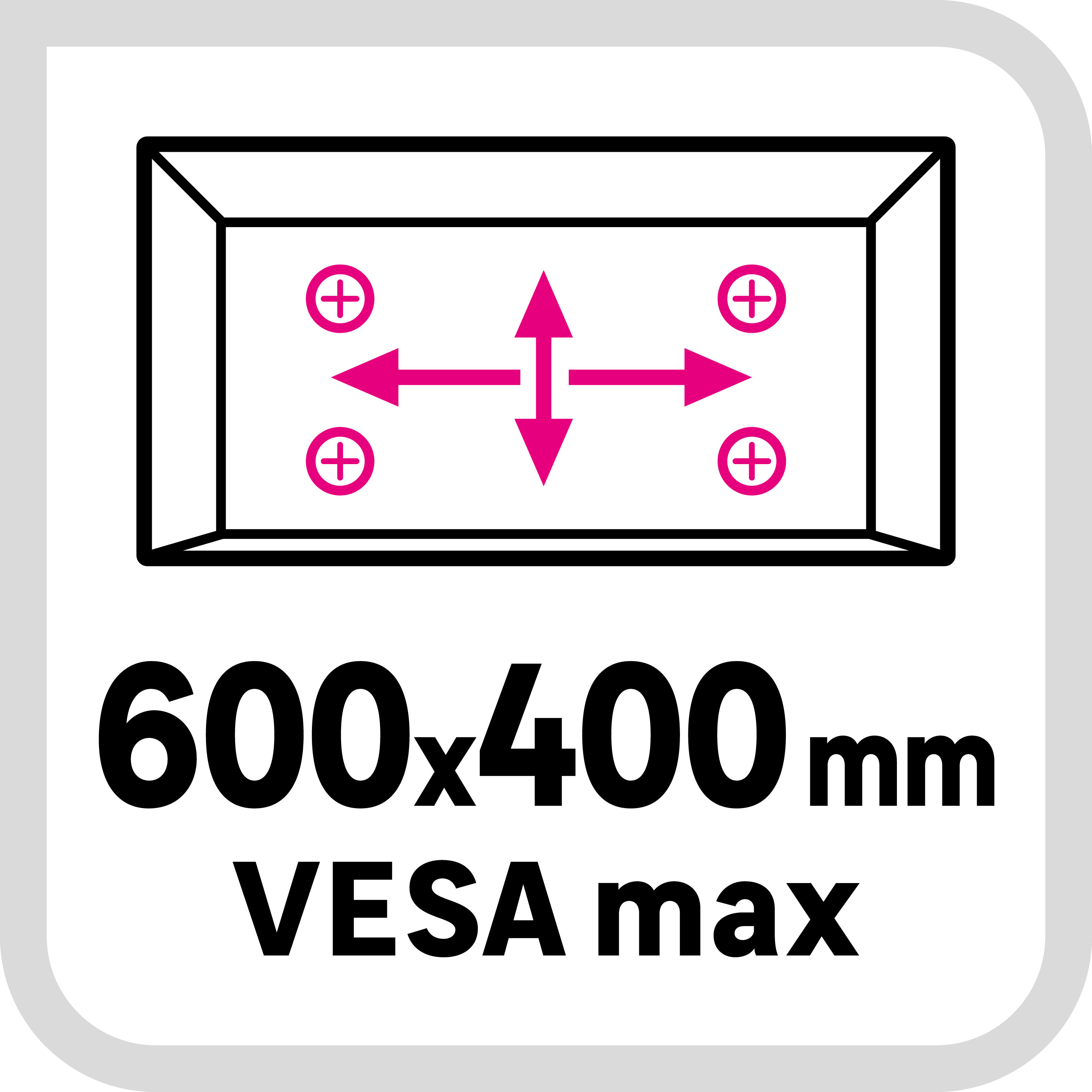 Support mural TV fixe 80'max, charge maximale 40 kg, LEXMAN - 7