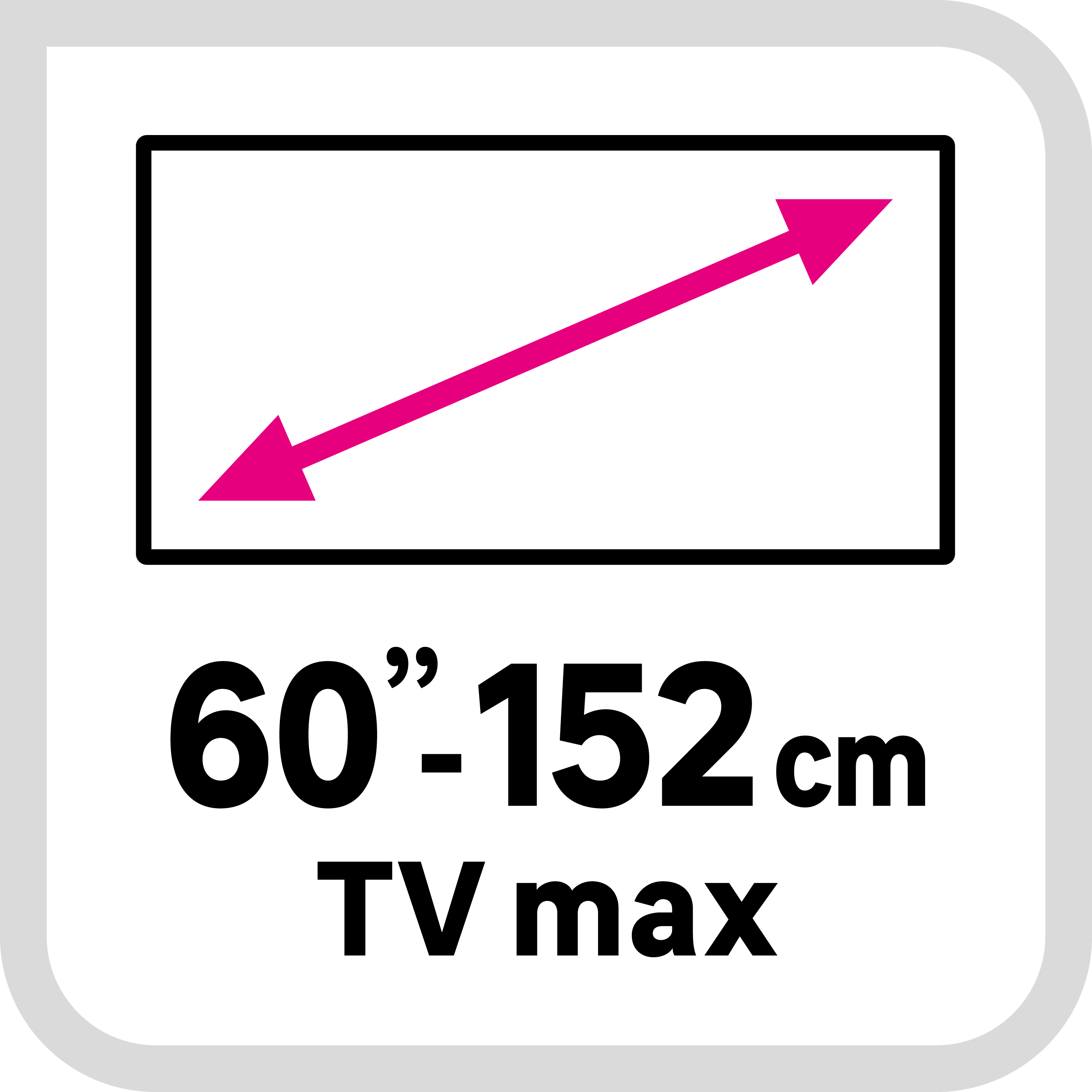Support mural TV inclinable 60'max, charge maximale 40 kg, LEXMAN - 11