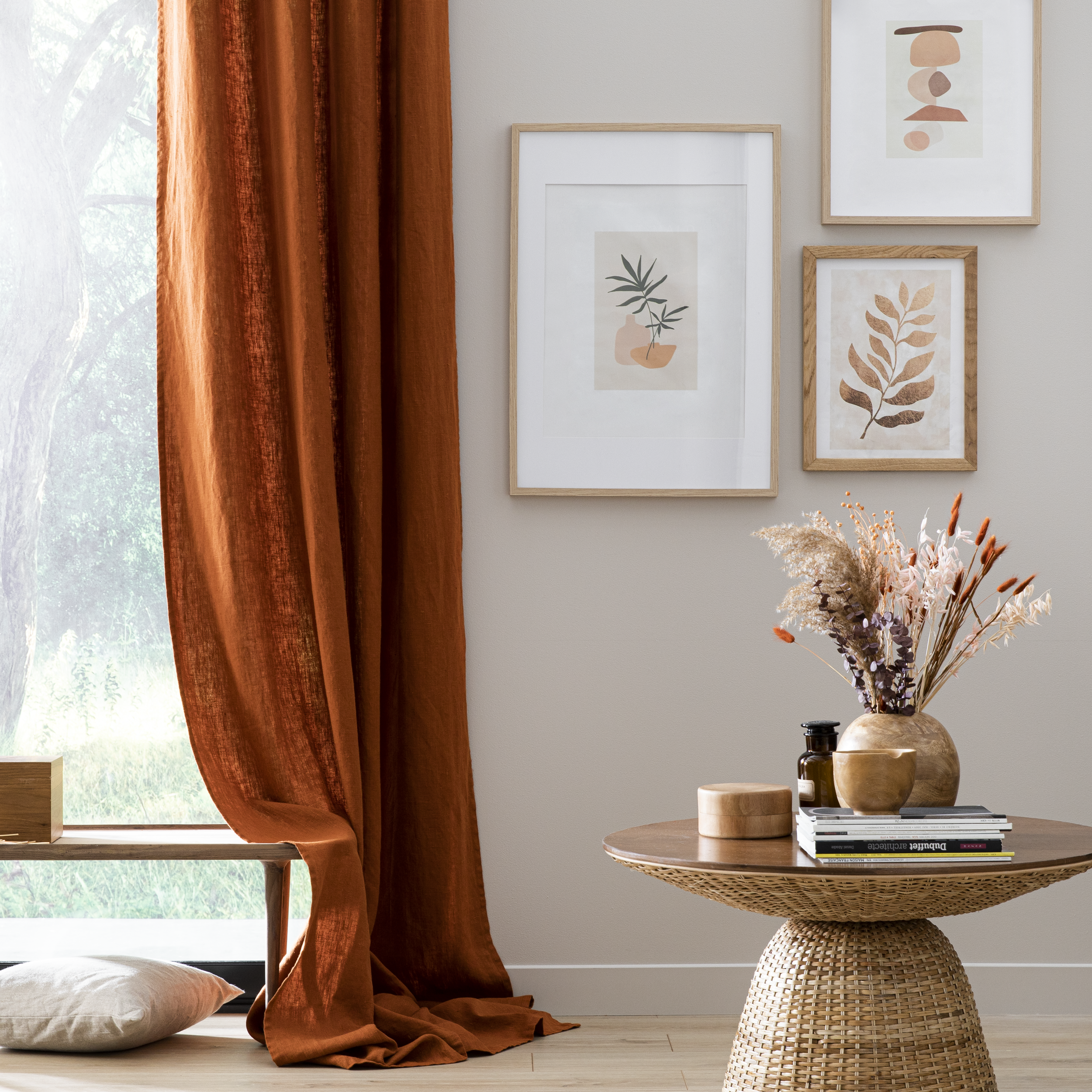 Cornice 50x50 cm in mdf rovere da parete con passe-partout per immagini 40x40 cm INSPIRE Milo - 21