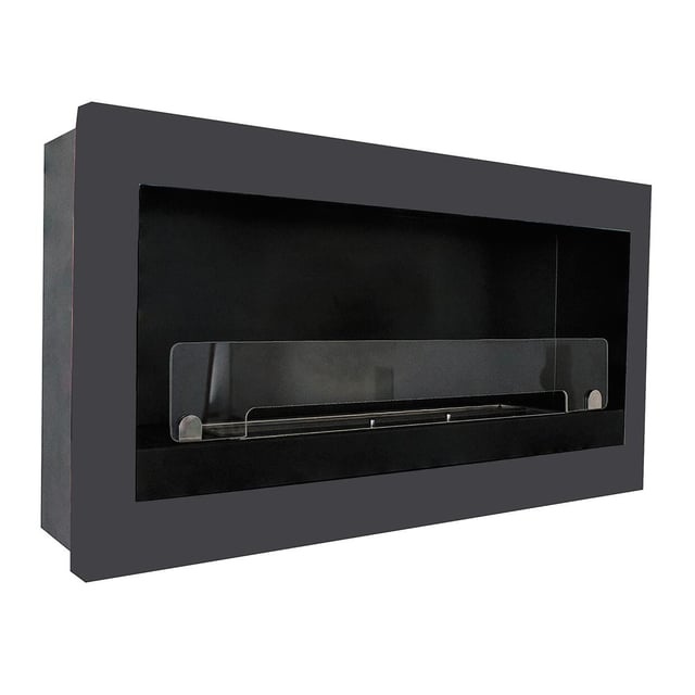 Camino A Bioetanolo AARON HOME Milano - Da Parete In Acciaio Inox, 128x42cm, Colore Antracite