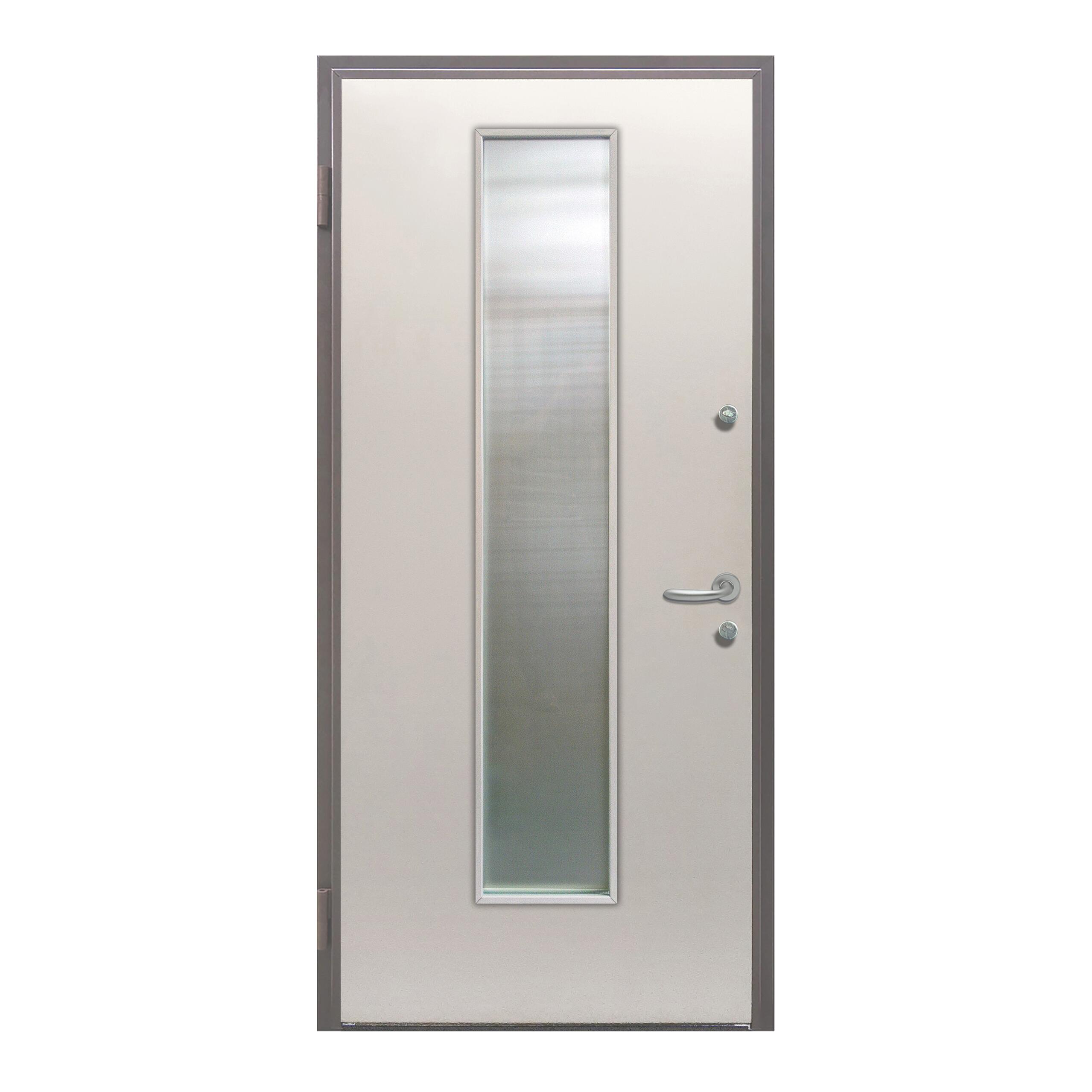 Portoncino d'ingresso MASTER Look con vetro L 90 x H 210 cm in legno noce/bianco, apertura spingere a destra, falso telaio incluso - 4