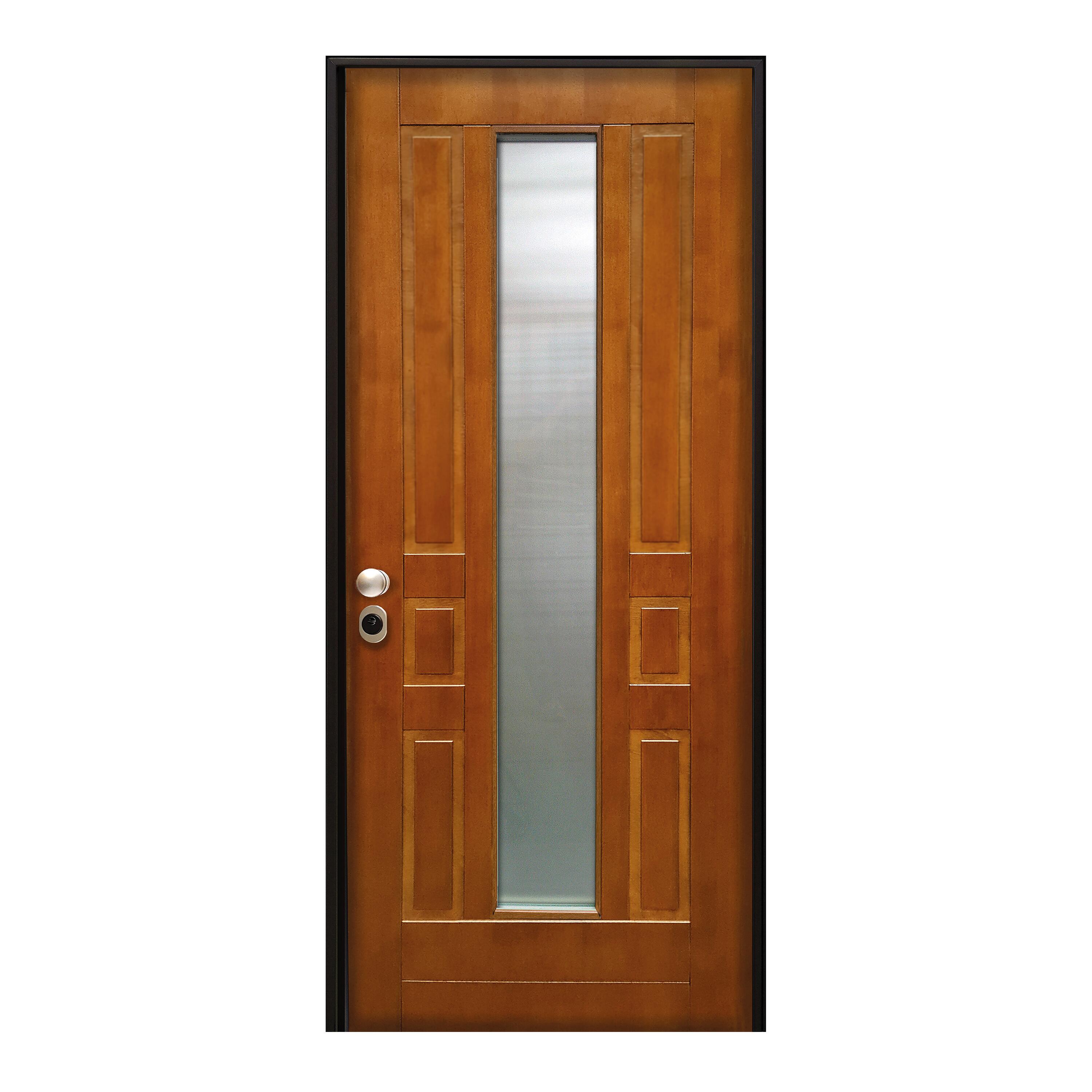 Portoncino d'ingresso MASTER Look con vetro L 90 x H 210 cm in legno noce/bianco, apertura spingere a destra, falso telaio incluso - 3