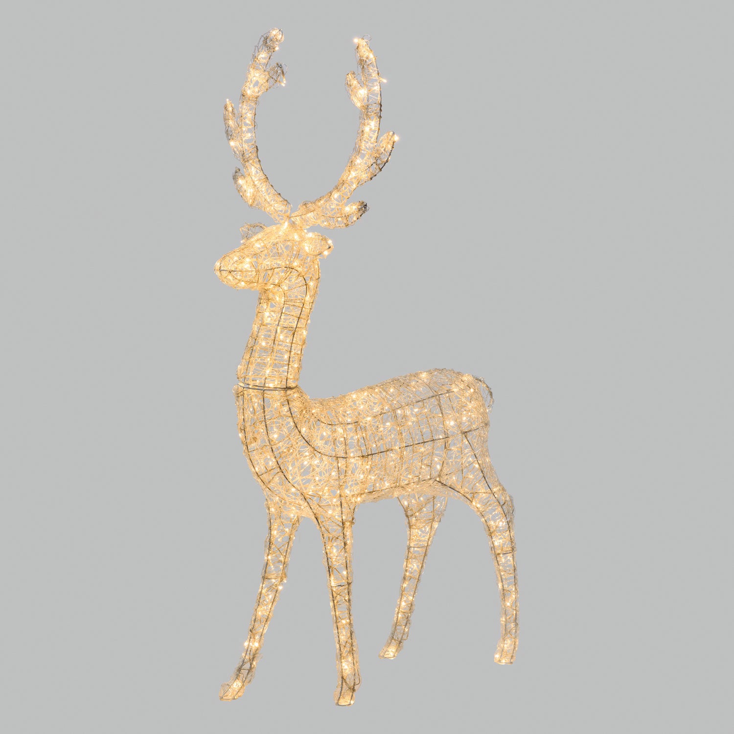 Renna luminosa 3D 600 lampadine led bianco caldo L 1.2 m x H 160 cm - 2