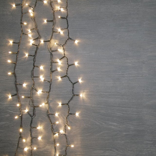 Catena luminosa per albero di Natale 180 luci LED bianche calde 9.5 m programmabile