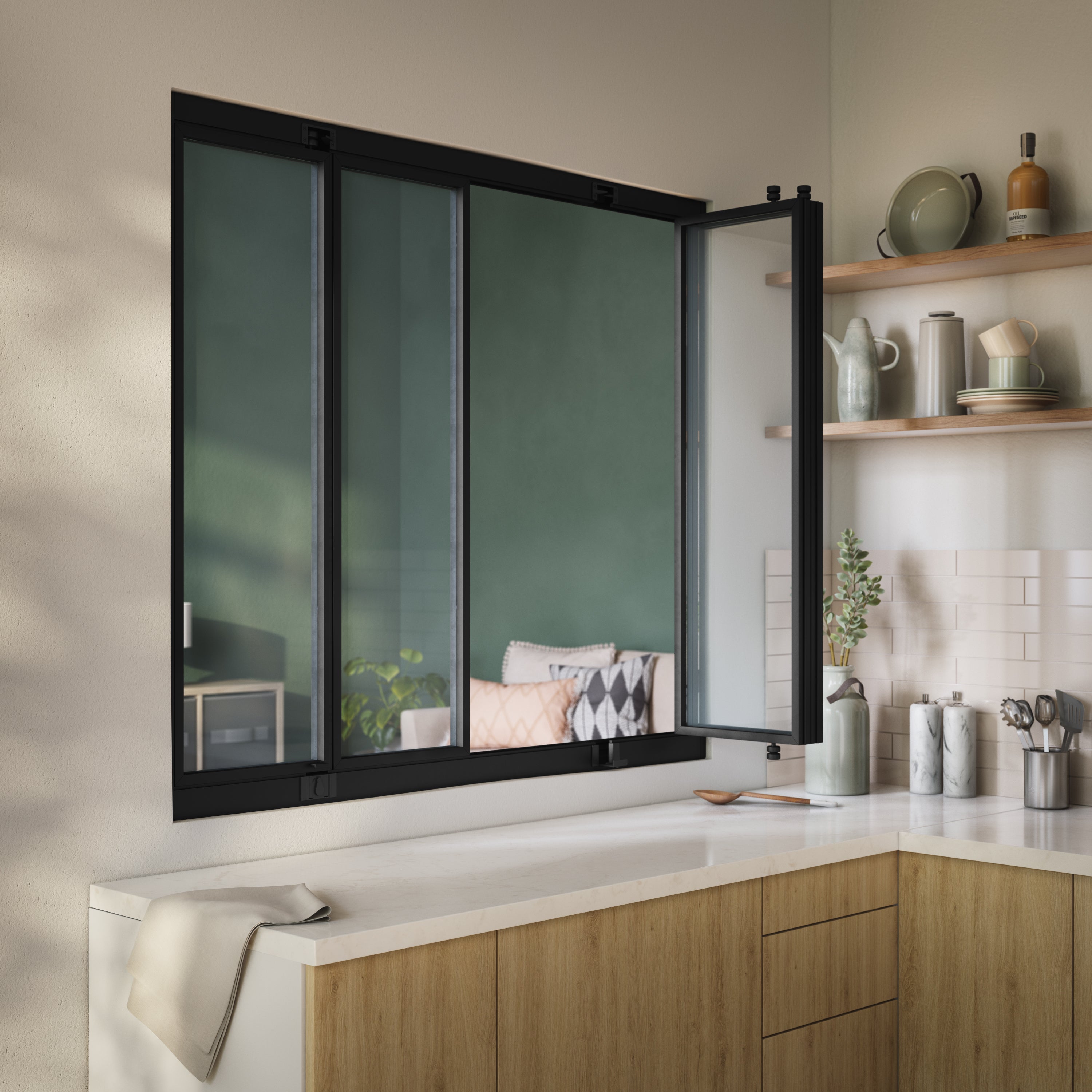 Vidrio de cocina, vidrio corredizo. - 2