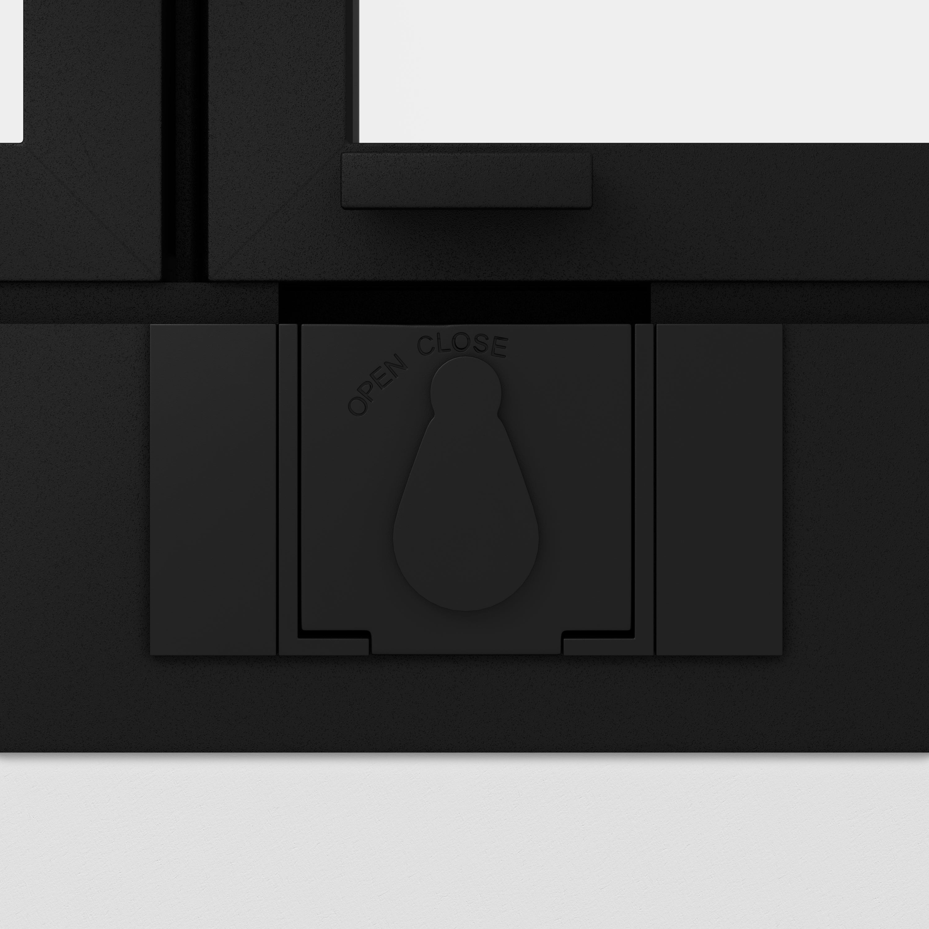 Verrière coulissant en aluminium noir sablé 4 carreaux, H.107.6 x l.122.6 cm - 11