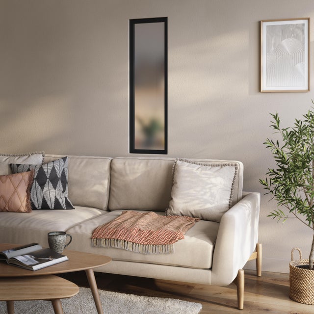 Verrière Atelier fixe en aluminium noir mat 1 carreau, H.108 x l.33 cm