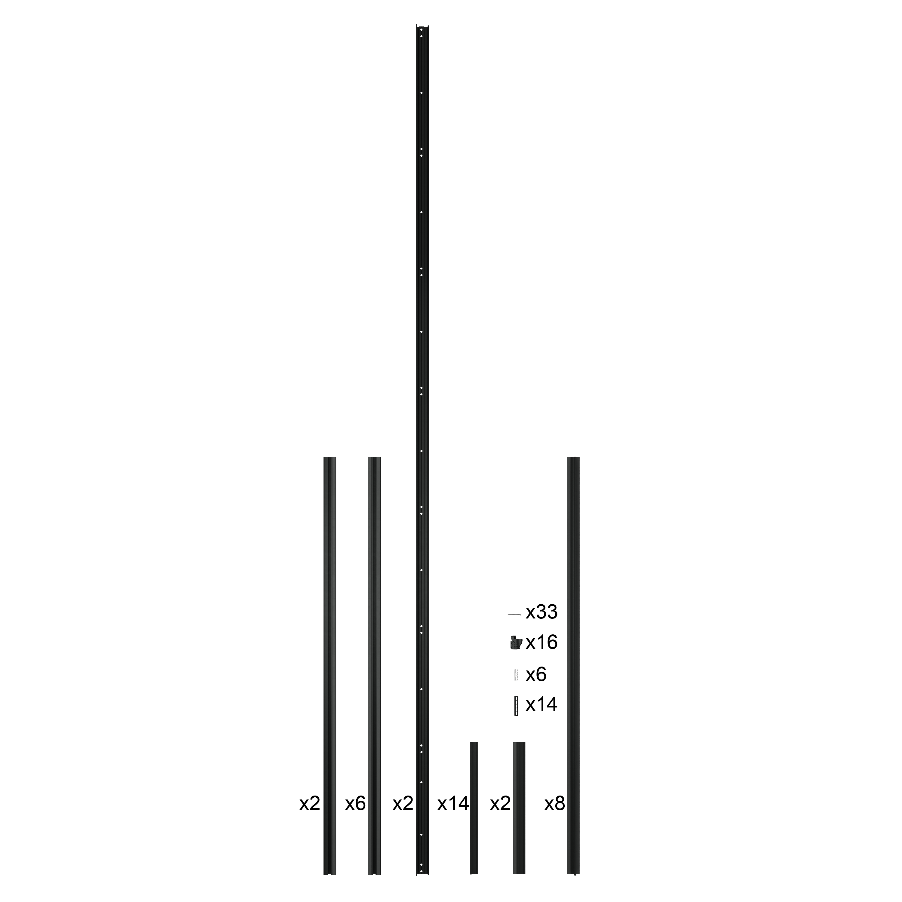Verrière Atelier fixe en aluminium noir mat 7 carreaux, H.108 x l.213 cm - 5