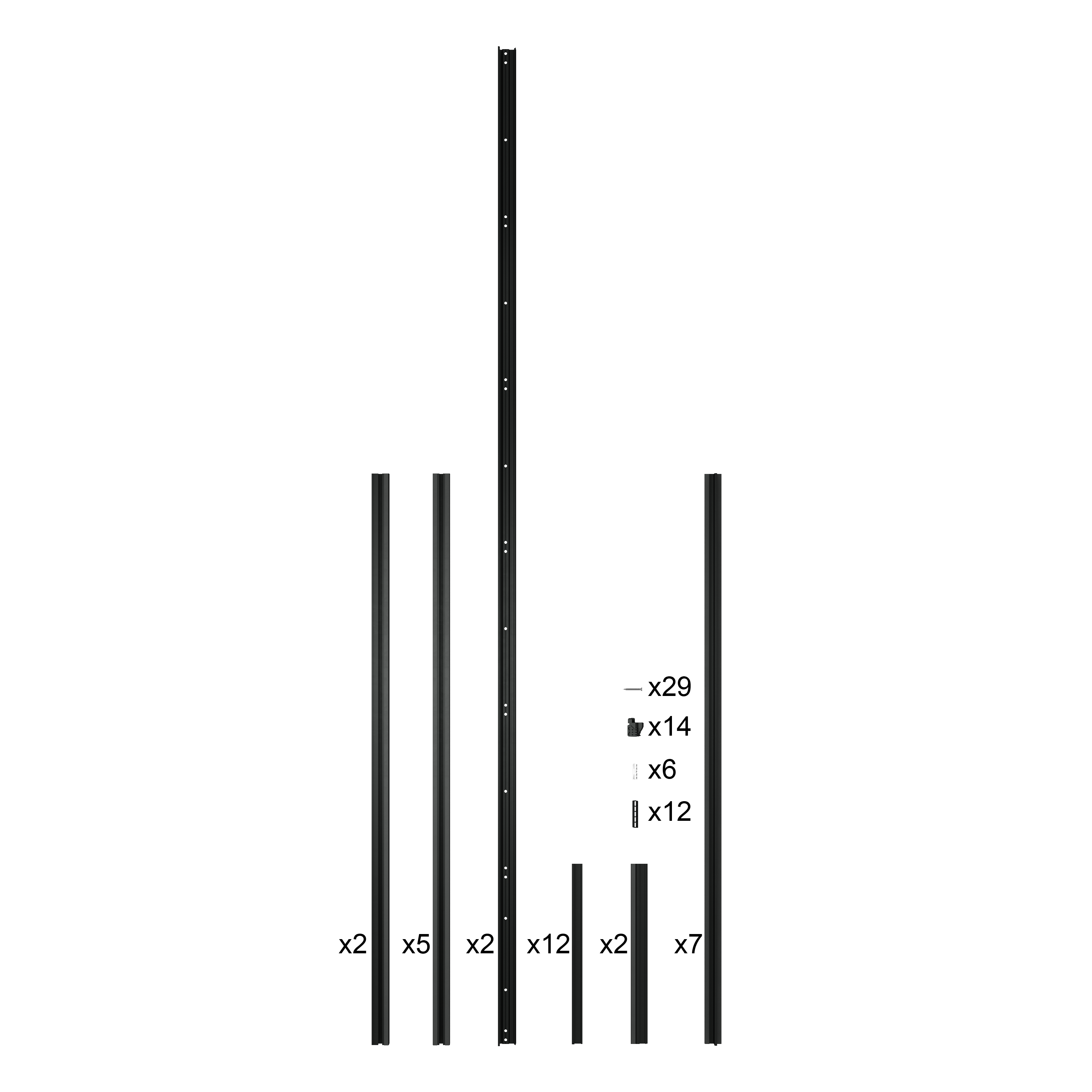 Verrière Atelier fixe en aluminium noir mat 6 carreaux, H.108 x l.183 cm - 5