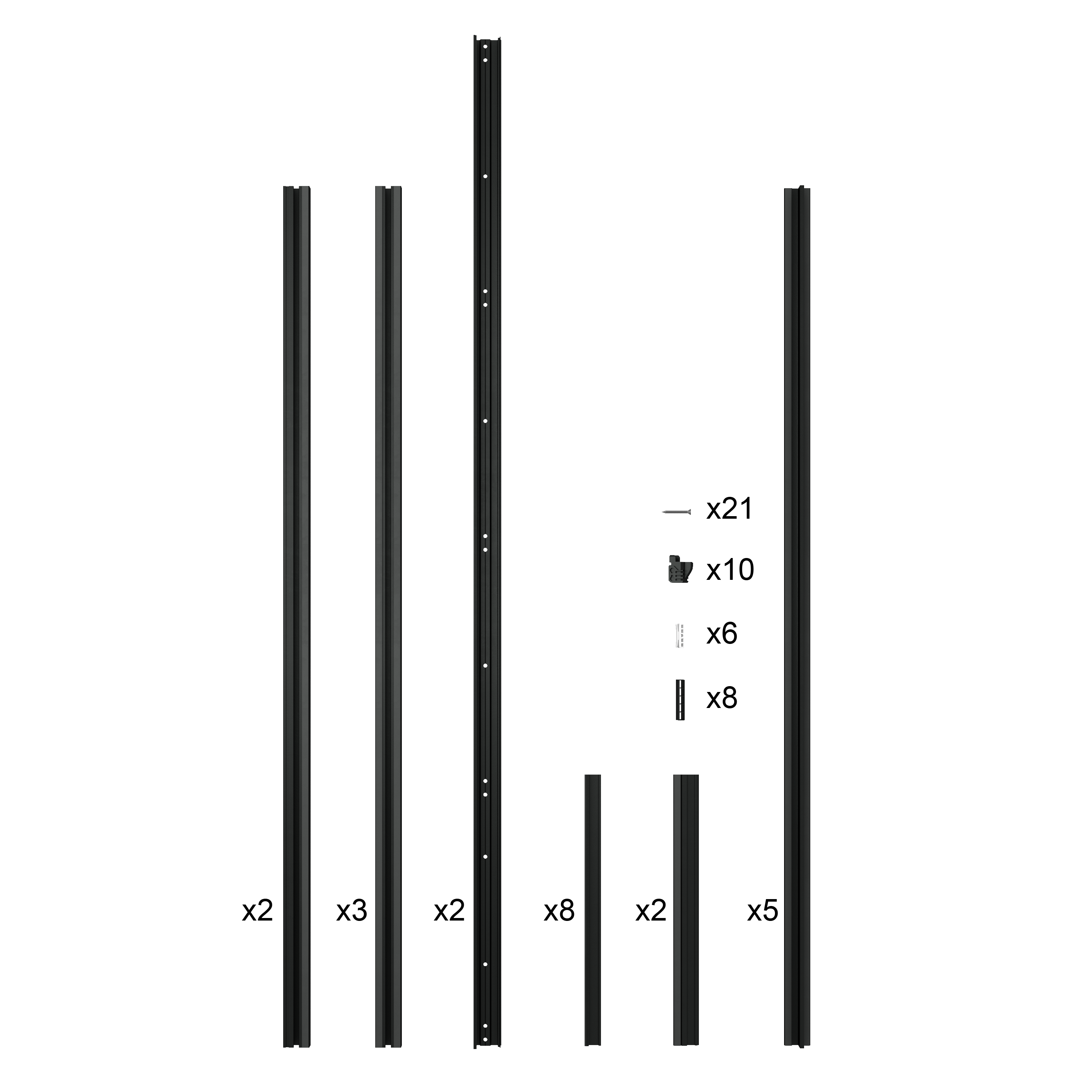Verrière Atelier fixe en aluminium noir mat 4 carreaux, H.108 x l.123 cm - 4