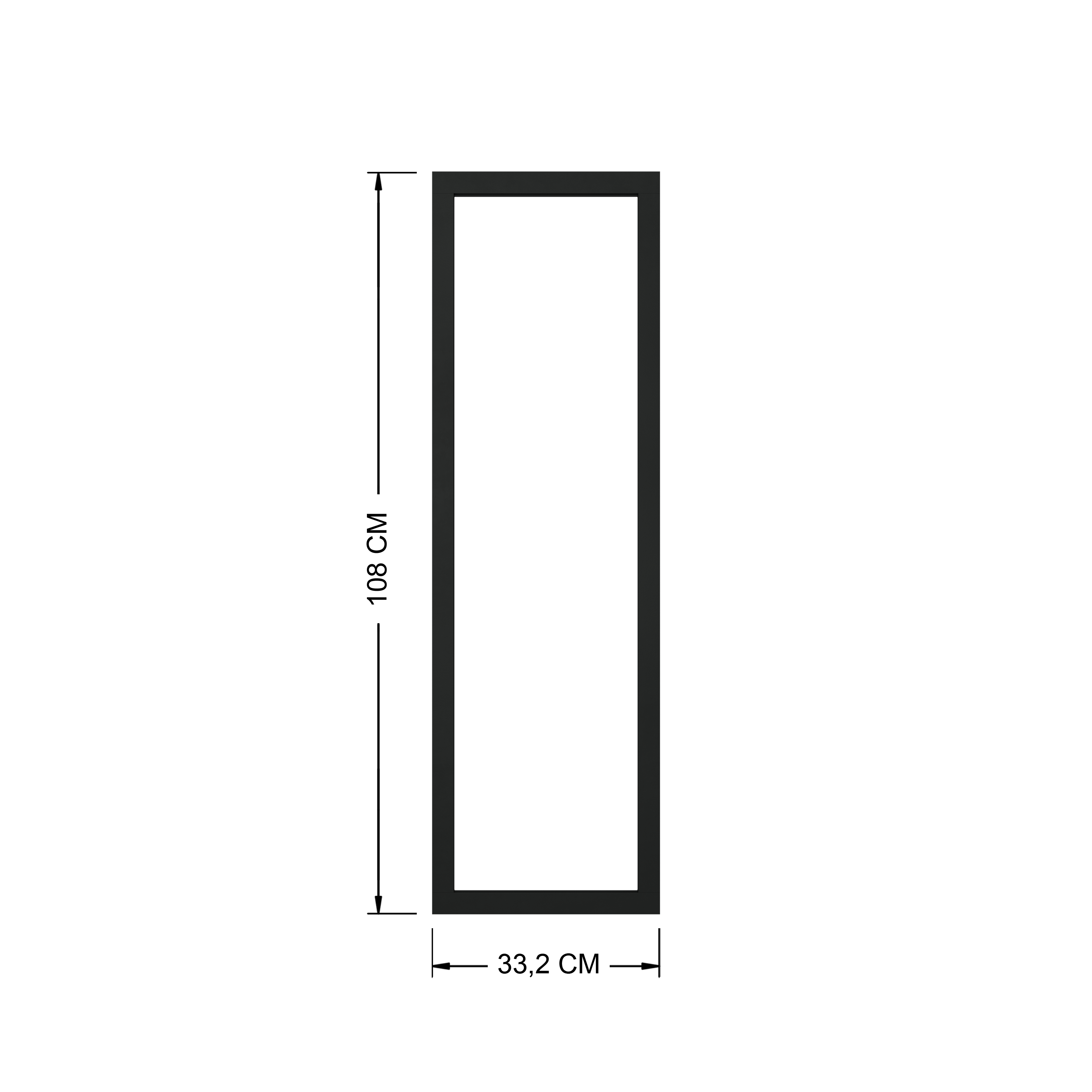 Verrière Atelier fixe en aluminium noir mat 1 carreau, H.108 x l.33 cm - 4