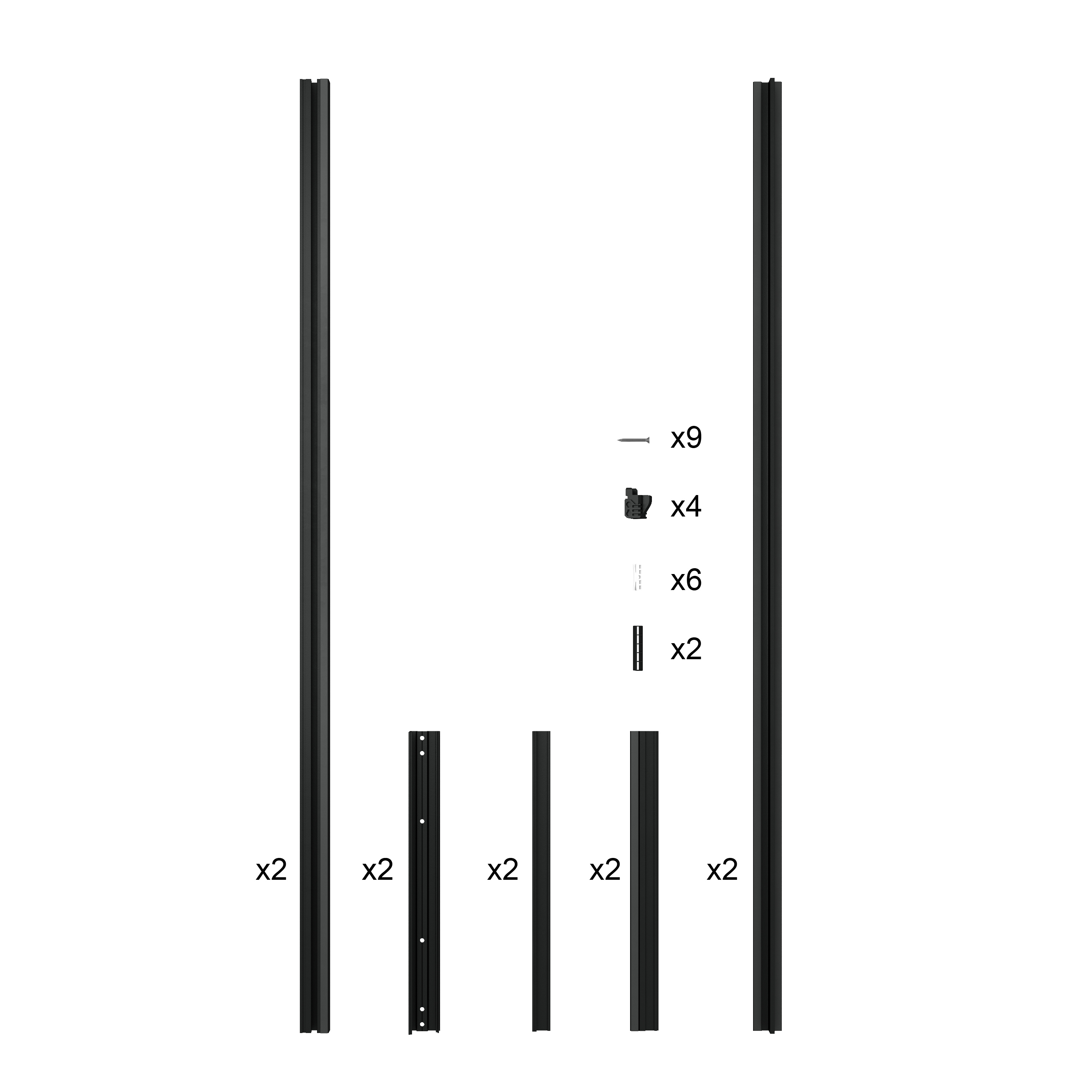 Verrière Atelier fixe en aluminium noir mat 1 carreau, H.108 x l.33 cm - 5