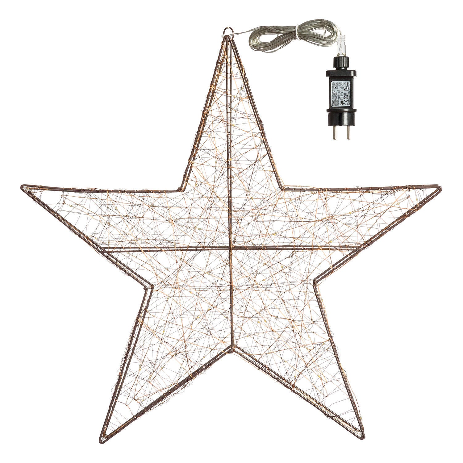 Stella decorativa luminosa 3D 180 lampadine led bianco caldo L 1.2 m x H 60 cm - 4