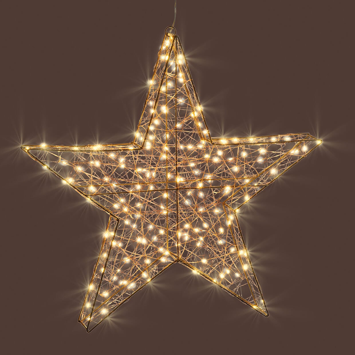 Stella decorativa luminosa 3D 180 lampadine led bianco caldo L 1.2 m x H 60 cm - 2