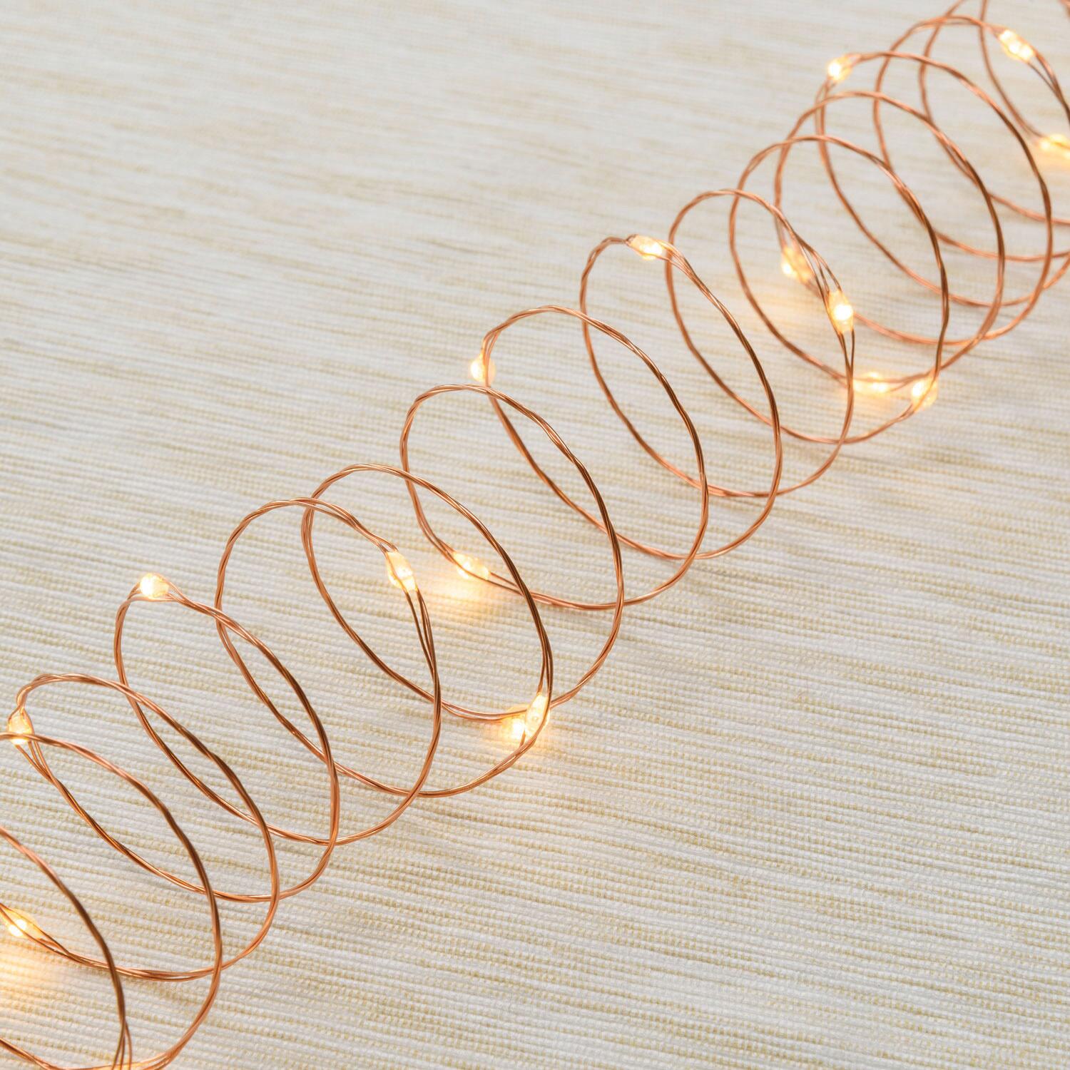 Catena luminosa per albero di Natale 100 luci LED bianche calde 10 m programmabile - 4