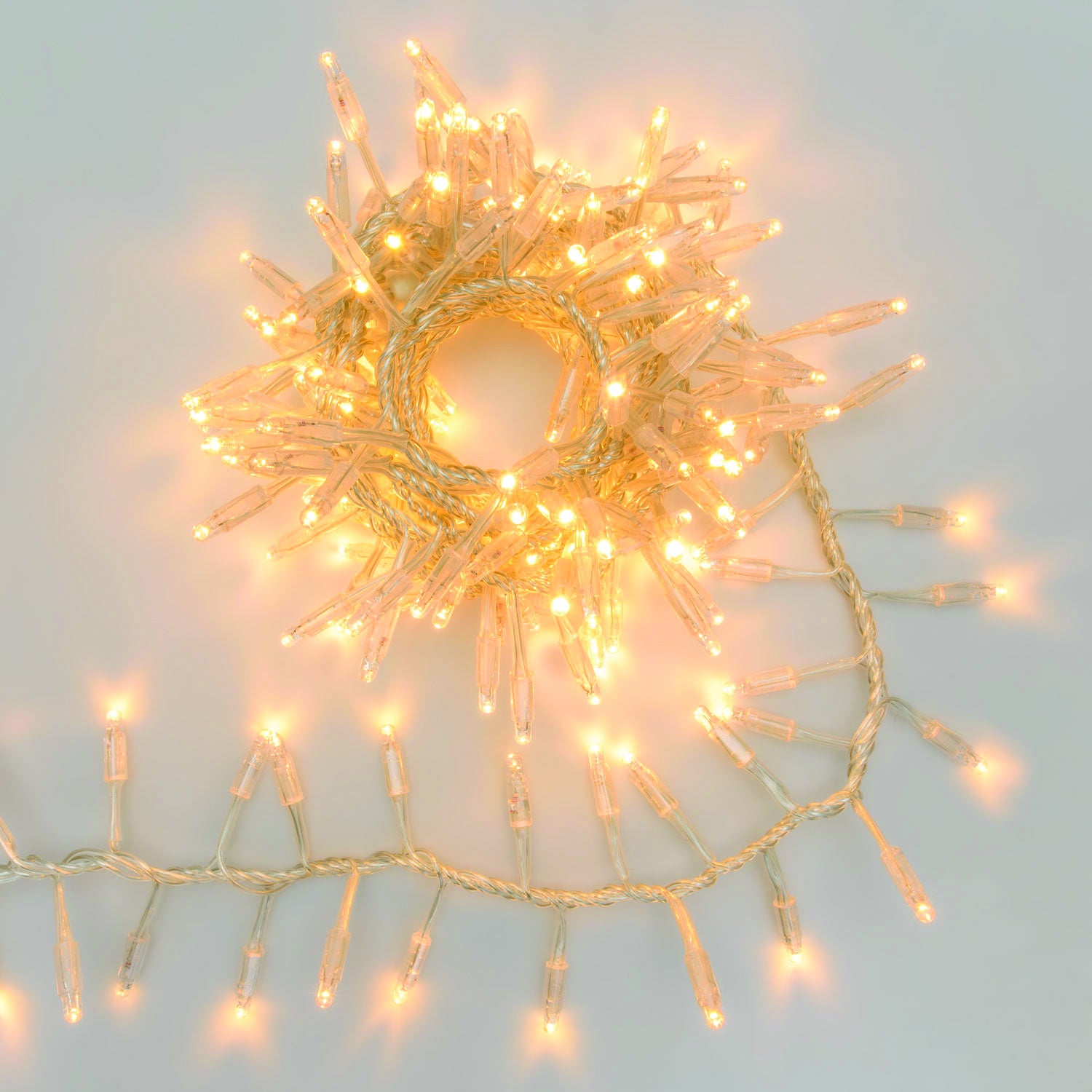 Filo di luci di natale 192 lampadine LED bianco caldo Maxi 4 m programmabile - 2