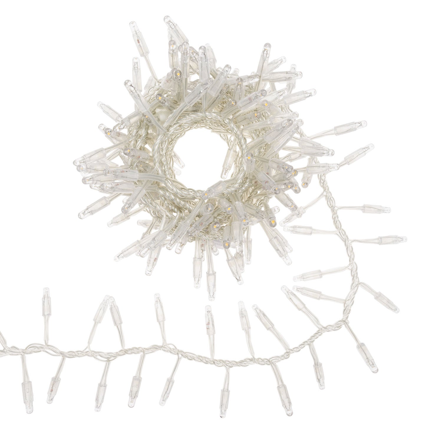 Filo di luci di natale 192 lampadine LED bianco caldo Maxi 4 m programmabile - 4