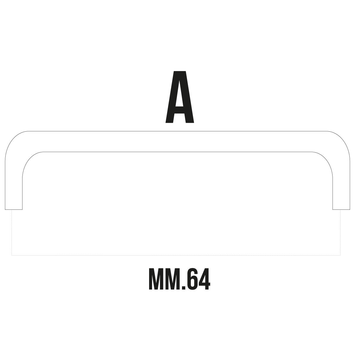 Maniglia per mobili Bianca in zama bianco verniciato opaco interasse 64 mm, 2 pezzi - 2