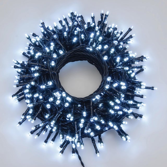 Catena luminosa per albero di Natale 600 luci LED bianche fredde 24.5 m programmabile