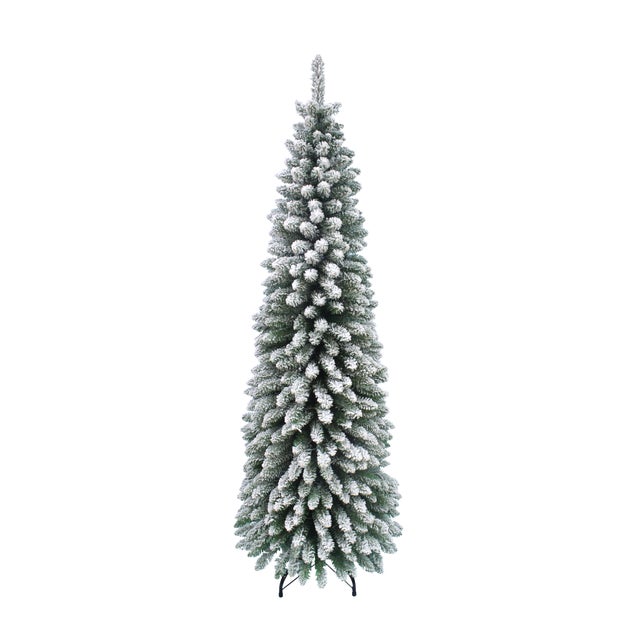 Albero di Natale innevato Toscana slim H 210 cm x ø 75 cm
