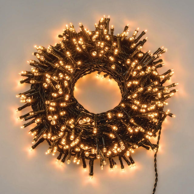 Catena luminosa per albero di Natale 300 luci LED bianche calde 14.5 m programmabile