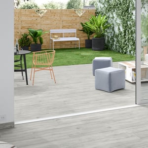Carrelage sol extérieur effet bois blanc Living l.20 x L.120 cm ARTENS