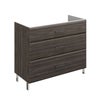 Meuble sous-vasque, 3t L.99.5cm x H.84cm x P.45.2cm effet noyer Opale