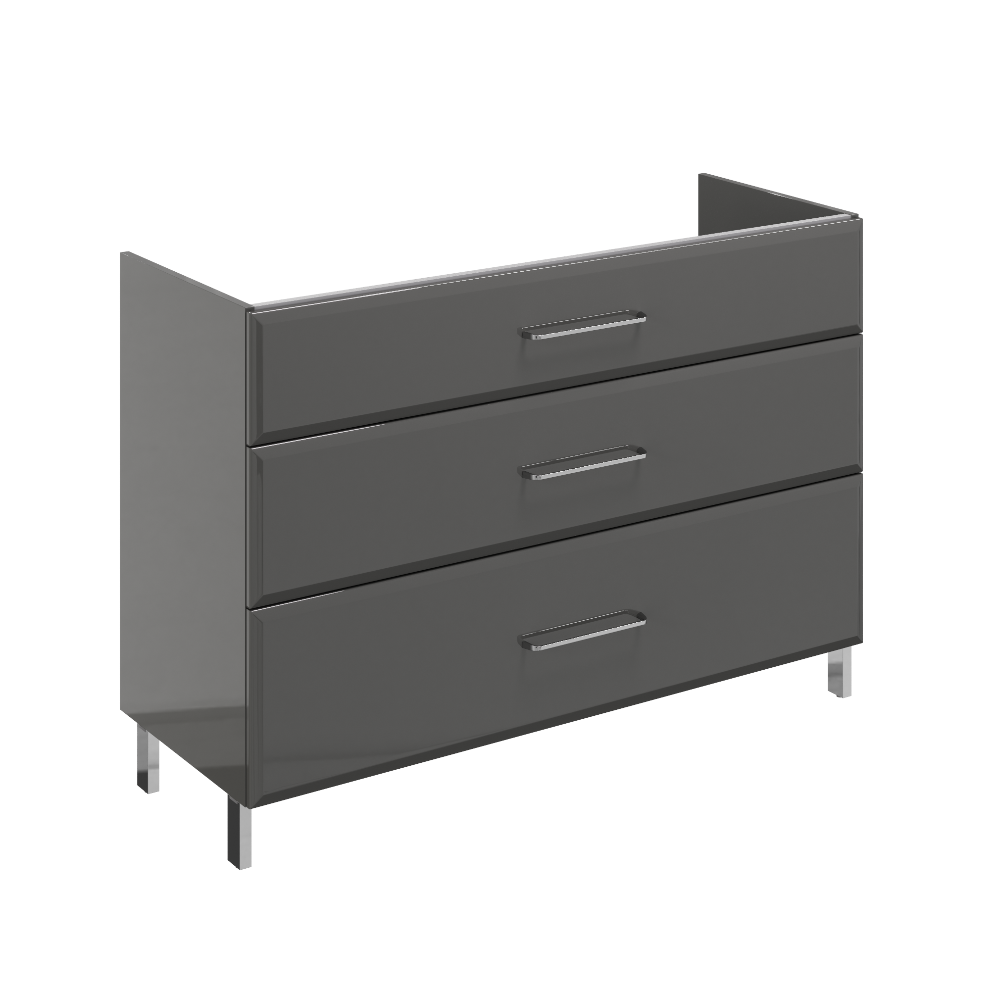 Mueble de baño con lavabo opale2 gris brillante 120x45 cm