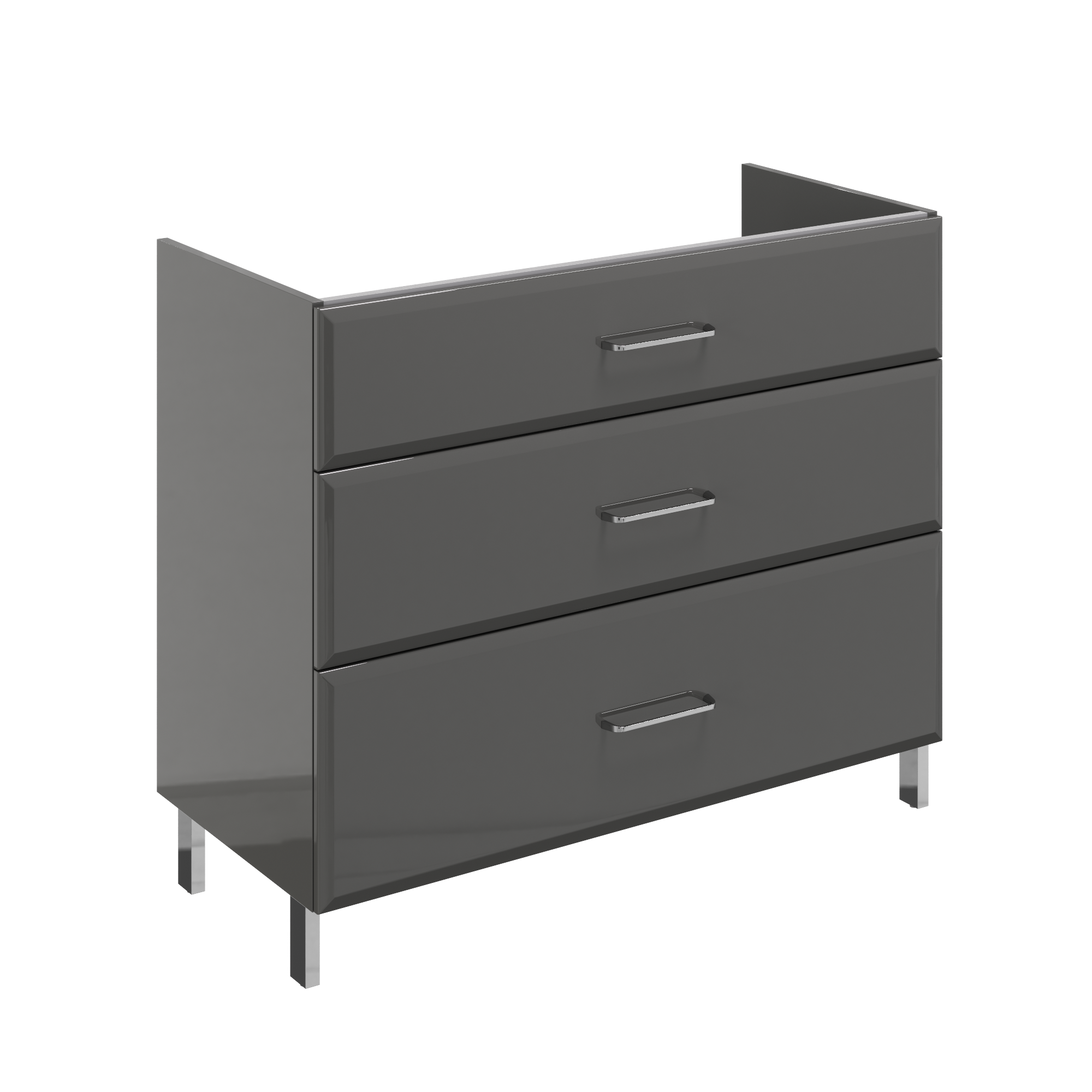 Mueble de baño con lavabo opale2 gris brillante 100x45 cm