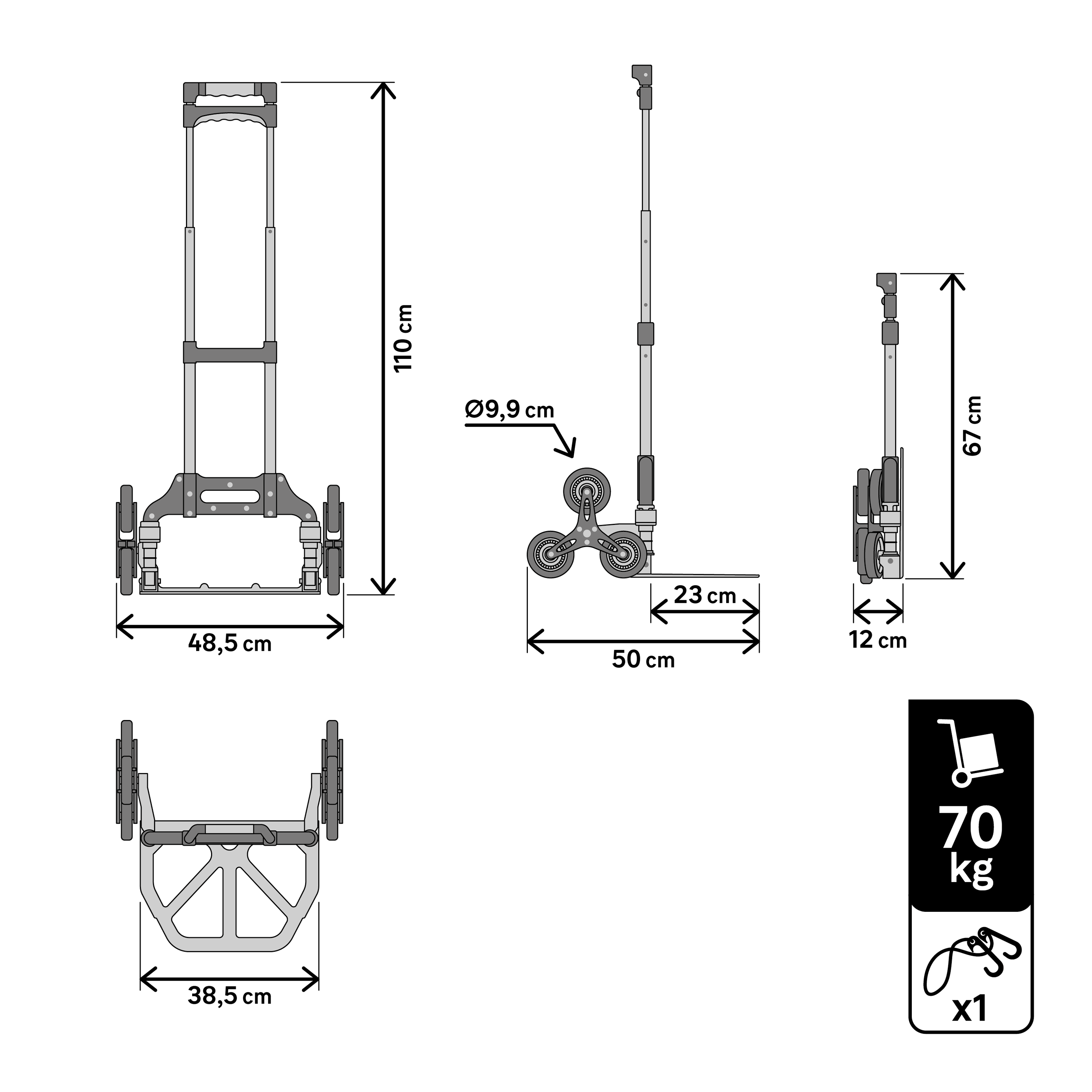 Diable pliable STANDERS, charge garantie 70 kg - 7