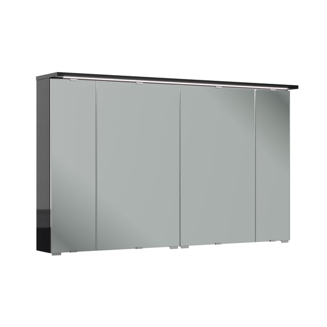 Armario de baño con luz Opale2 negro 120x71.6x21 cm