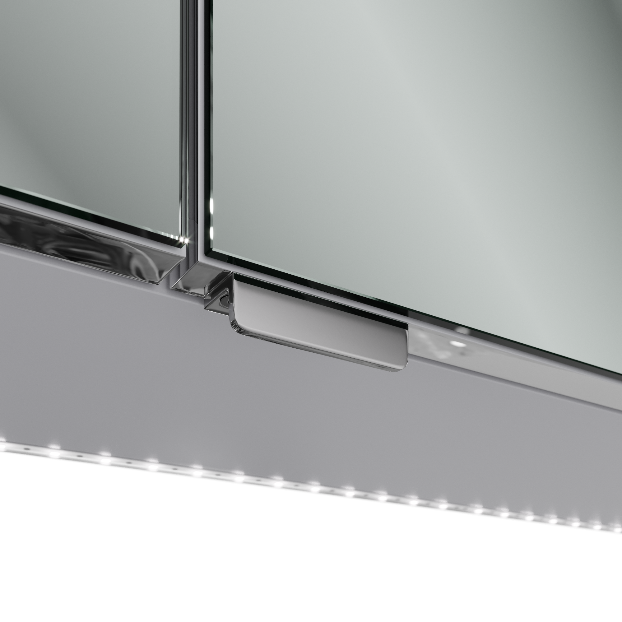 Armoire led 3p de toilette lumineuse l. 80 cm l. 80 cm H. 70 cm P. 15 cm, blanc  - 4