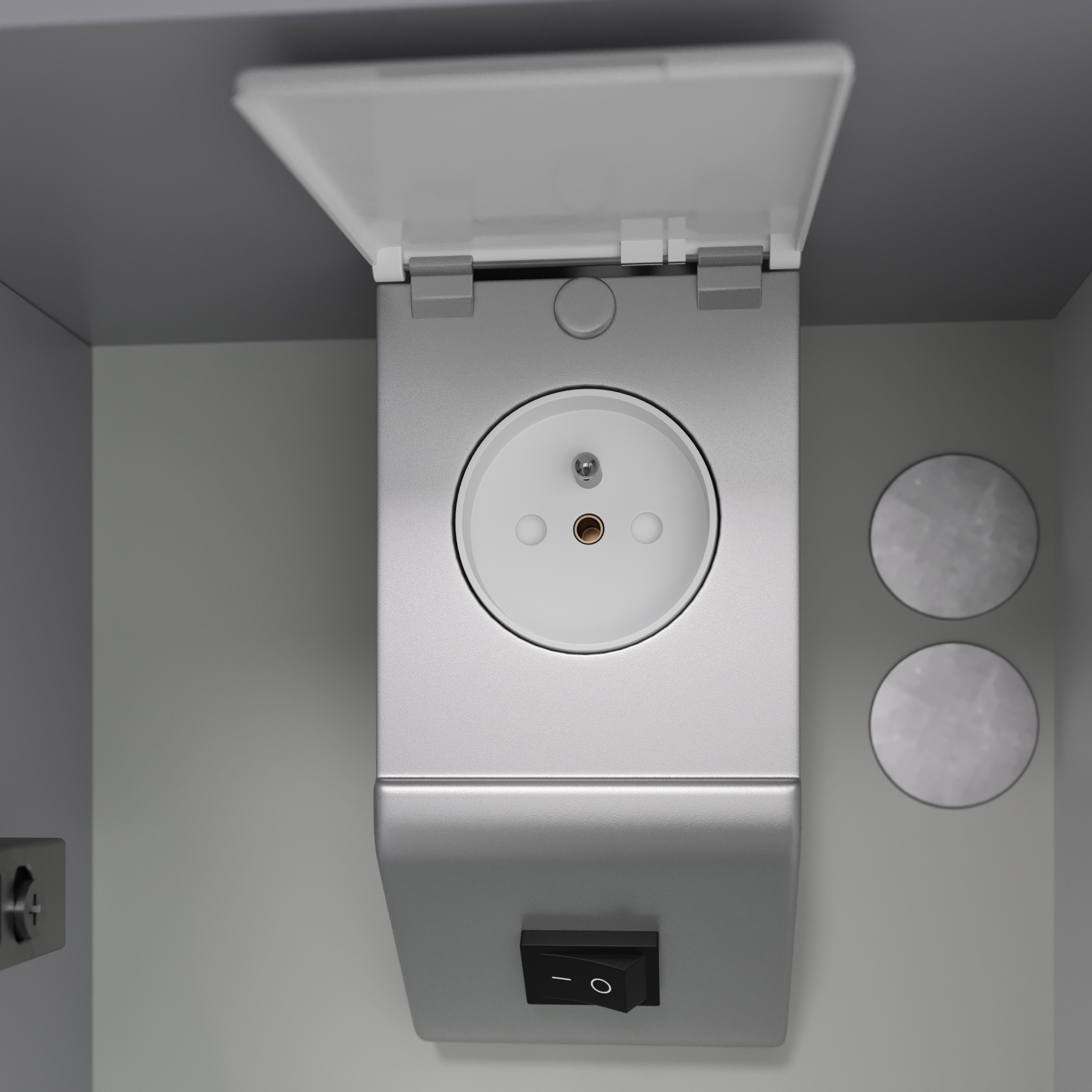 Armoire led 3p de toilette lumineuse l. 80 cm l. 80 cm H. 70 cm P. 15 cm, blanc  - 5