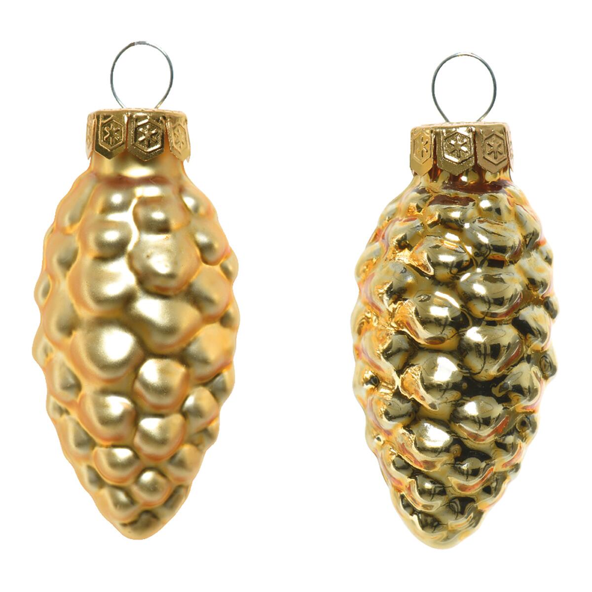 Set di 12 pigne in vetro oro ø 2.5 cm - 2