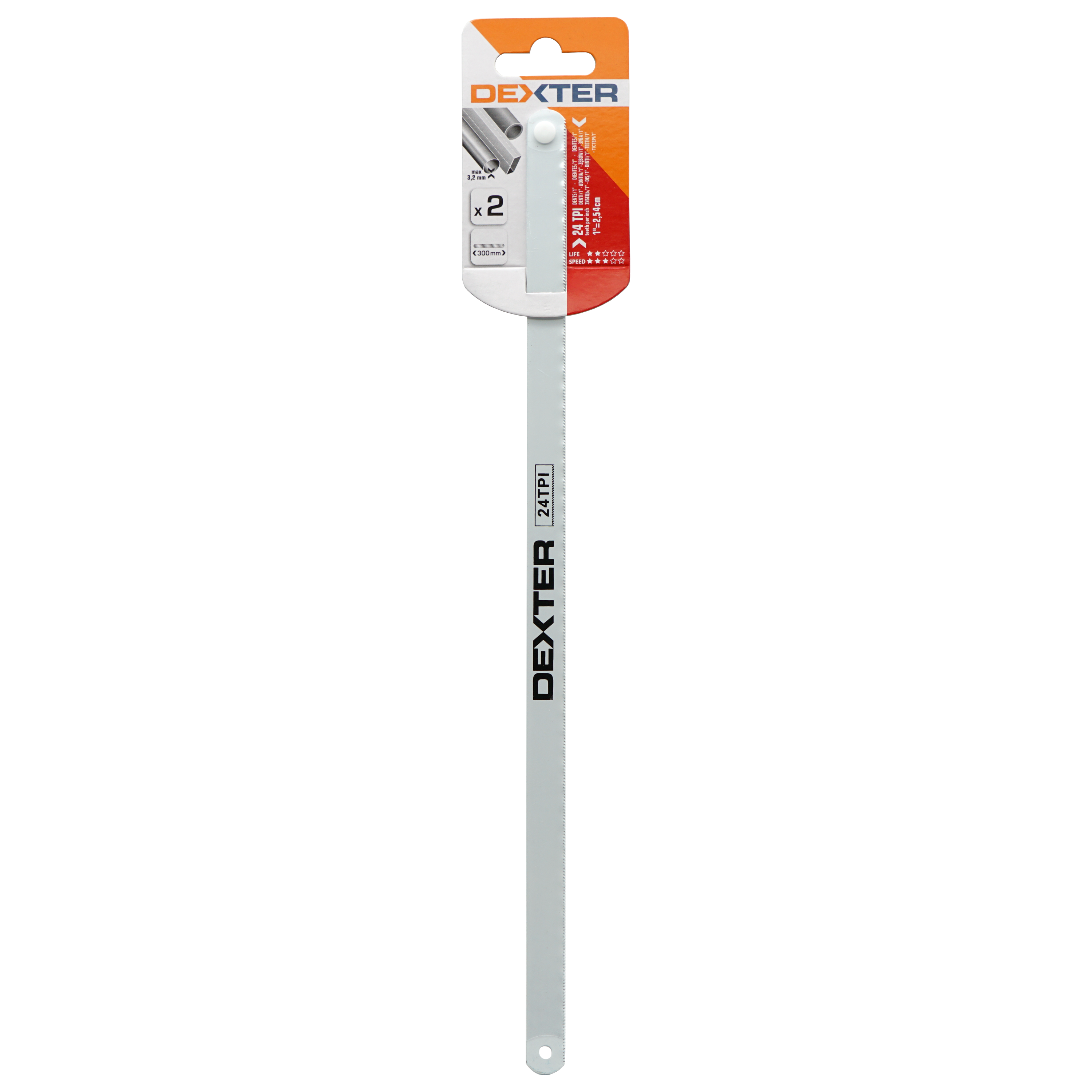 2 Lame per seghetto DEXTER  in acciaio 24 denti  L 314 mm - 4