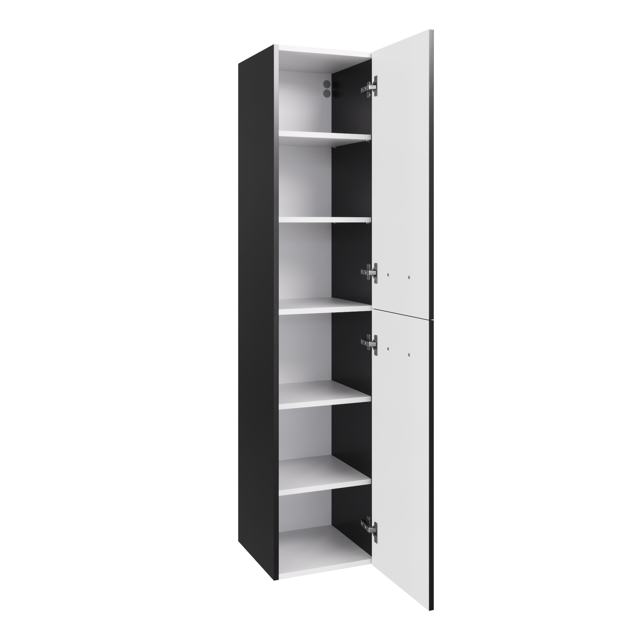 Colonne 2p l.35 x H.160 x P.36.5 cm noir mat Perla - 2